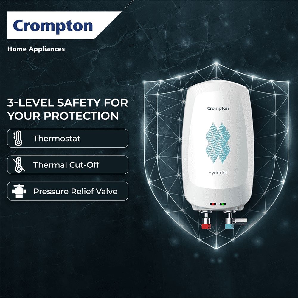 Crompton HydraJet 5 Litre Vertical Instant Geyser with Anti Scale Technology (White) Crompton HydraJet 5 Litre Vertical Instant Geyser with Anti Scale Technology (White)_8