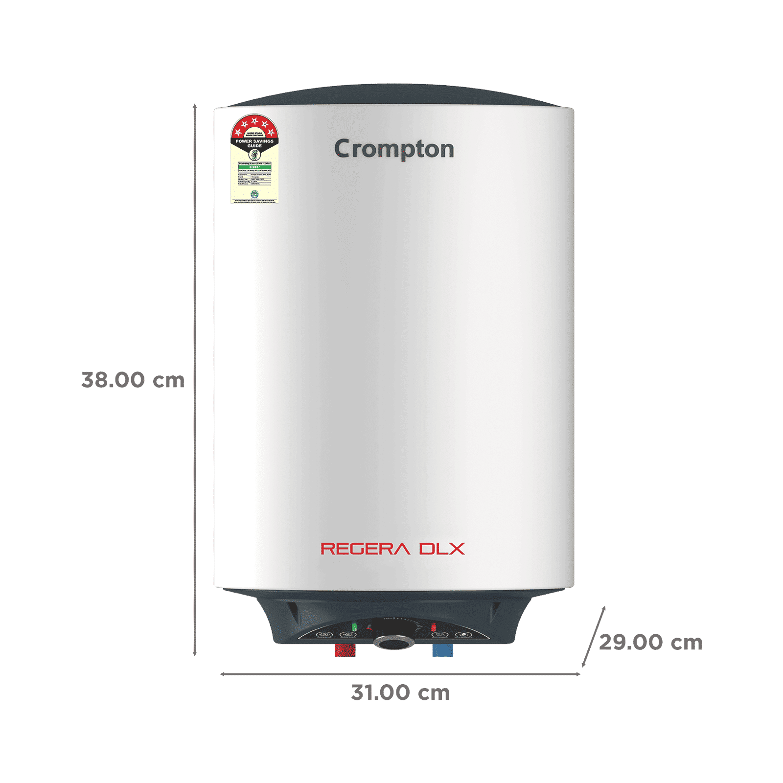 Crompton Regera DLX 6 Litre 5 Star Vertical Storage Geyser with Anti Scale Technology (Blue & White)_2