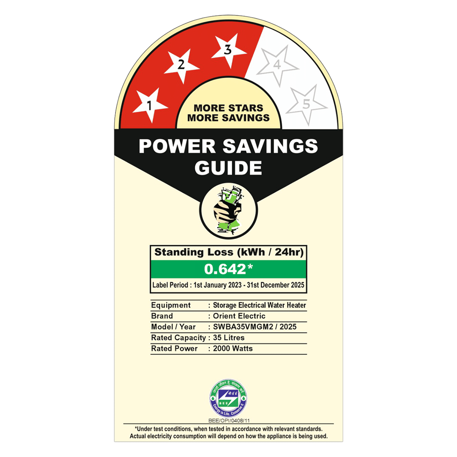 Orient Maverick 35 Litres 3 Star Vertical Storage Geyser with Longer Heat Retention (Grey) Orient Maverick 35 Litres 3 Star Vertical Storage Geyser with Longer Heat Retention (Grey)_8