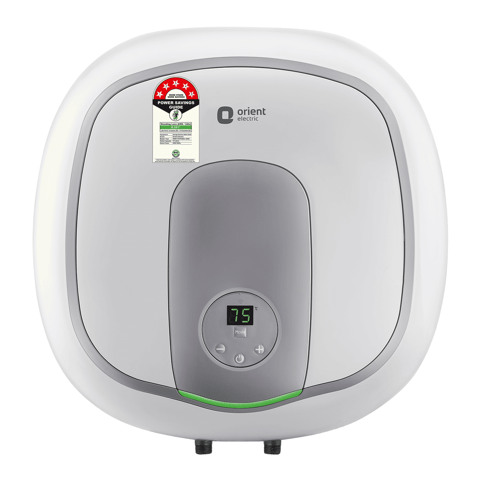 Orient Aquator IoT 15 Litre 5 Star Vertical Storage Geyser with LED Display (White)_1