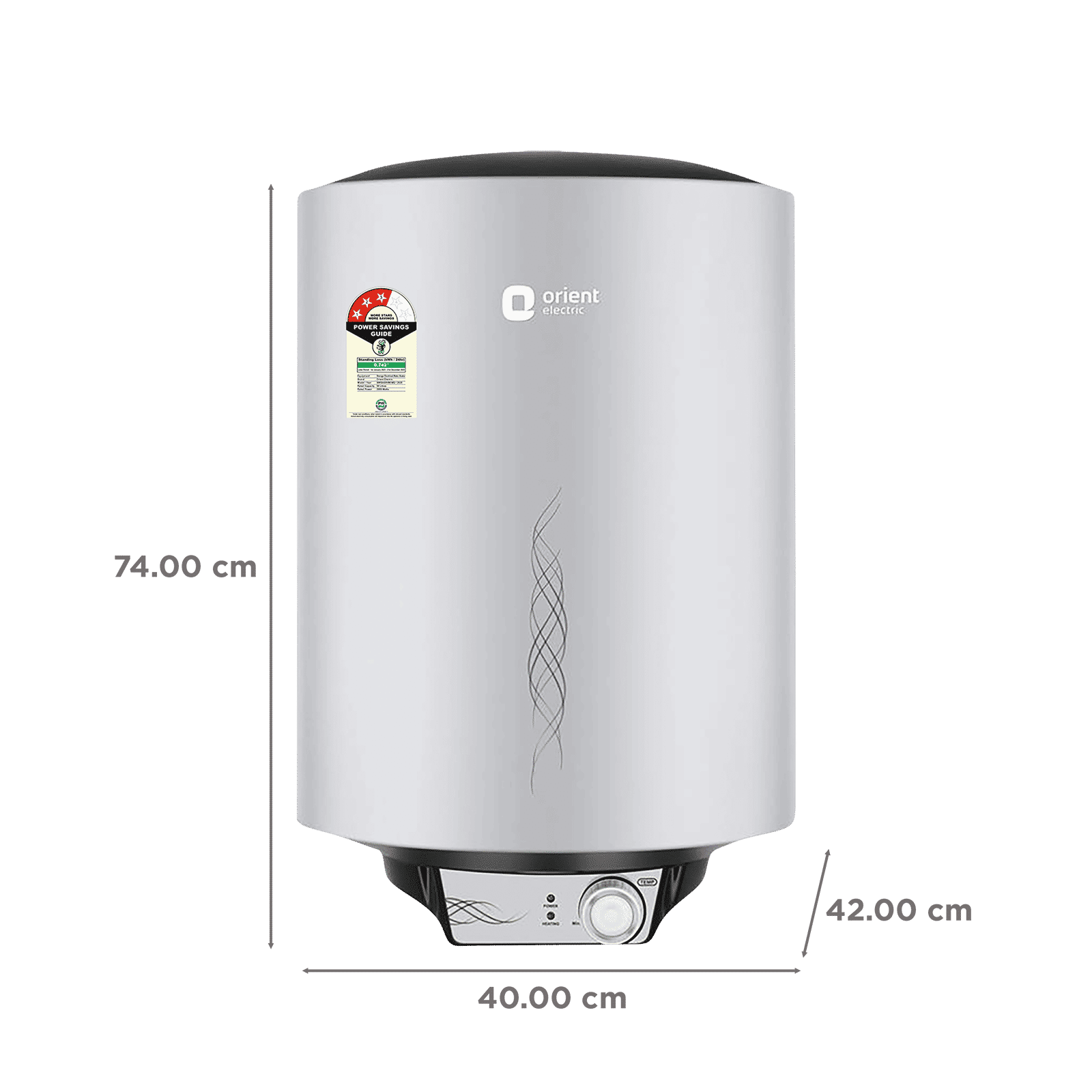 Orient Maverick 50 Litres 3 Star Vertical Storage Geyser with Longer Heat Retention (Grey)_2