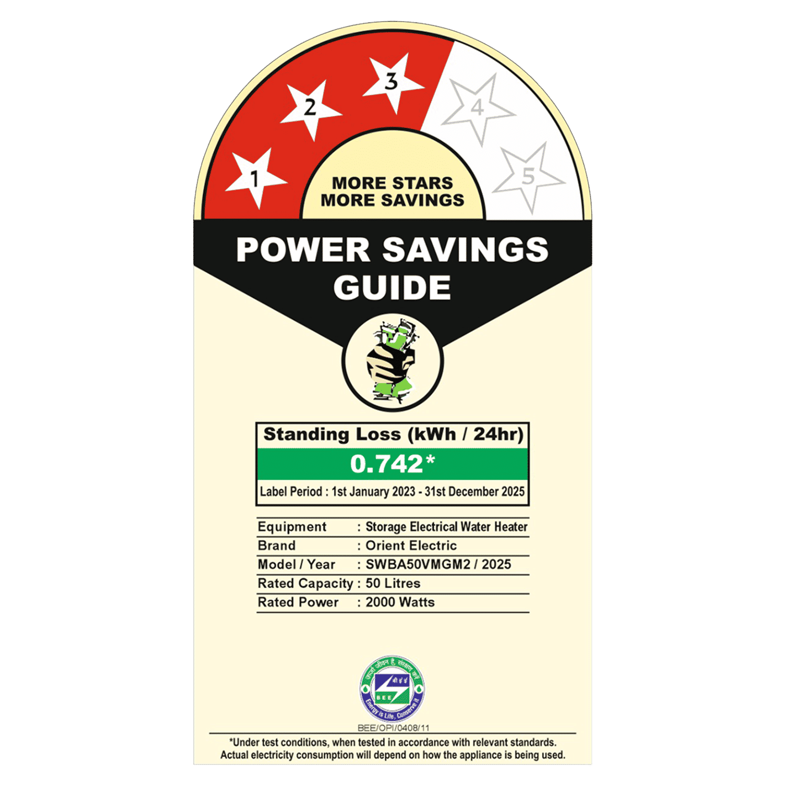 Orient Maverick 50 Litres 3 Star Vertical Storage Geyser with Longer Heat Retention (Grey)_7