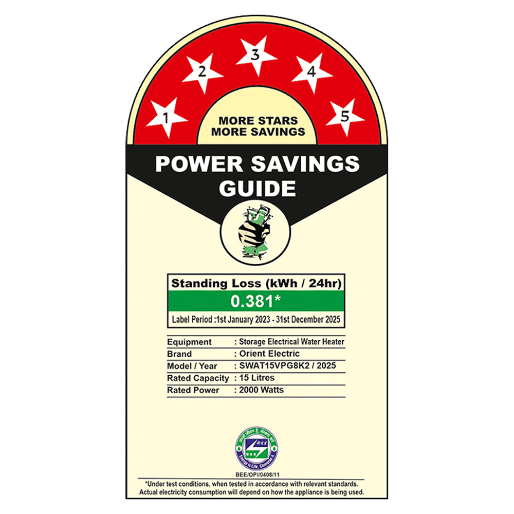 Orient Aquator 15 Litre 5 Star Vertical Storage Geyser with Whirlflow Technology (White)_4