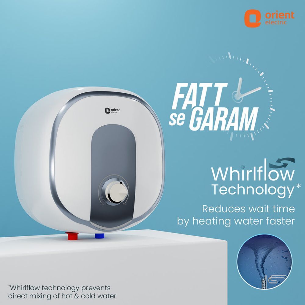 Orient Aquator 25 Litre 5 Star Vertical Storage Geyser with Whirlflow Technology (White)_5