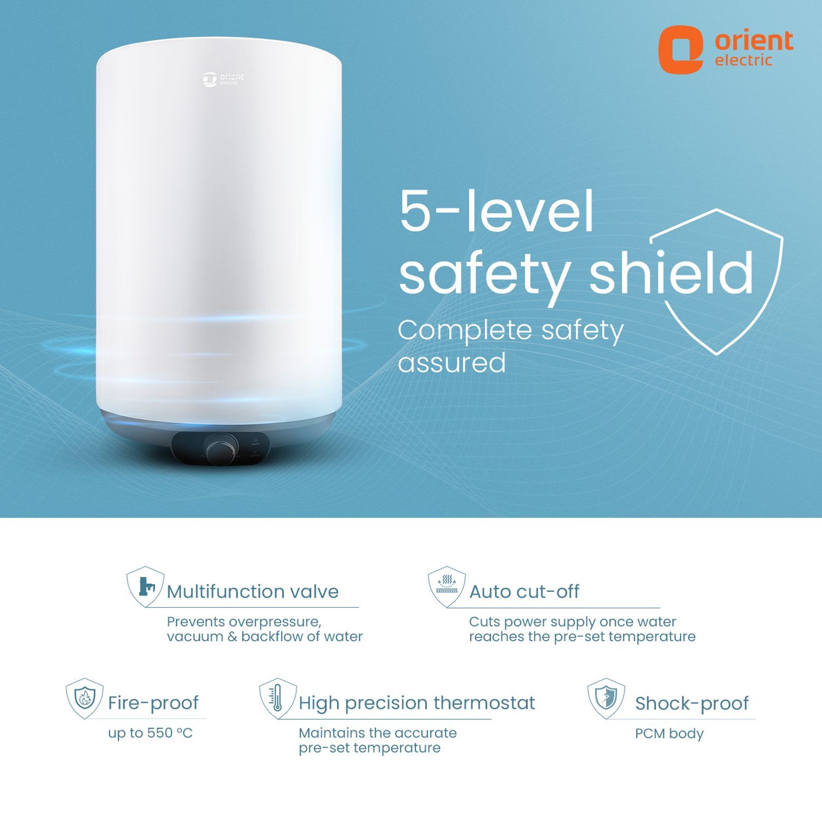 Orient Aquanova 15 Litre 5 Star Vertical Storage Geyser with Whirlflow Technology (White)_3