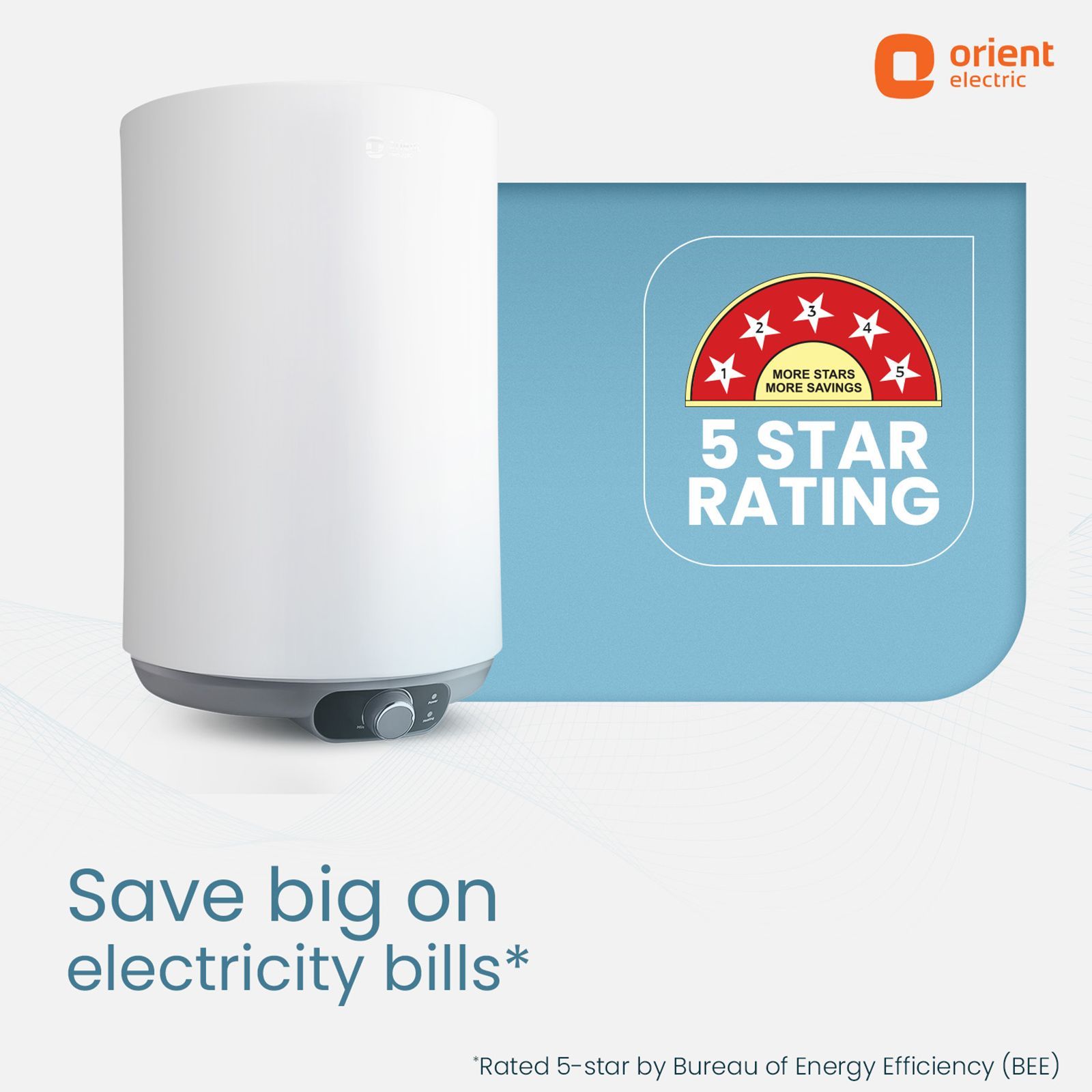 Orient Aquanova 25 Litre 5 Star Vertical Storage Geyser with Whirlflow Technology (White)_4