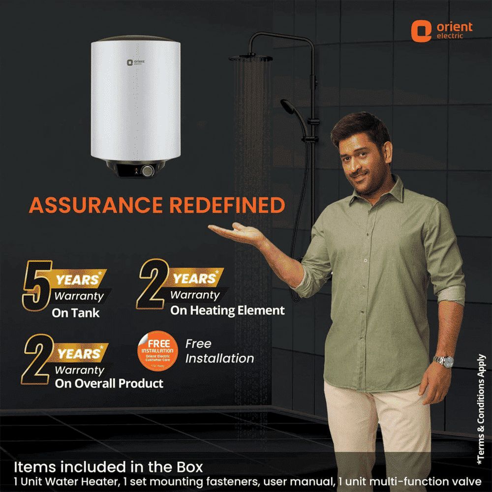 Orient Maverick 6 Litres 5 Star Vertical Storage Geyser with Longer Heat Retention (Grey)_13