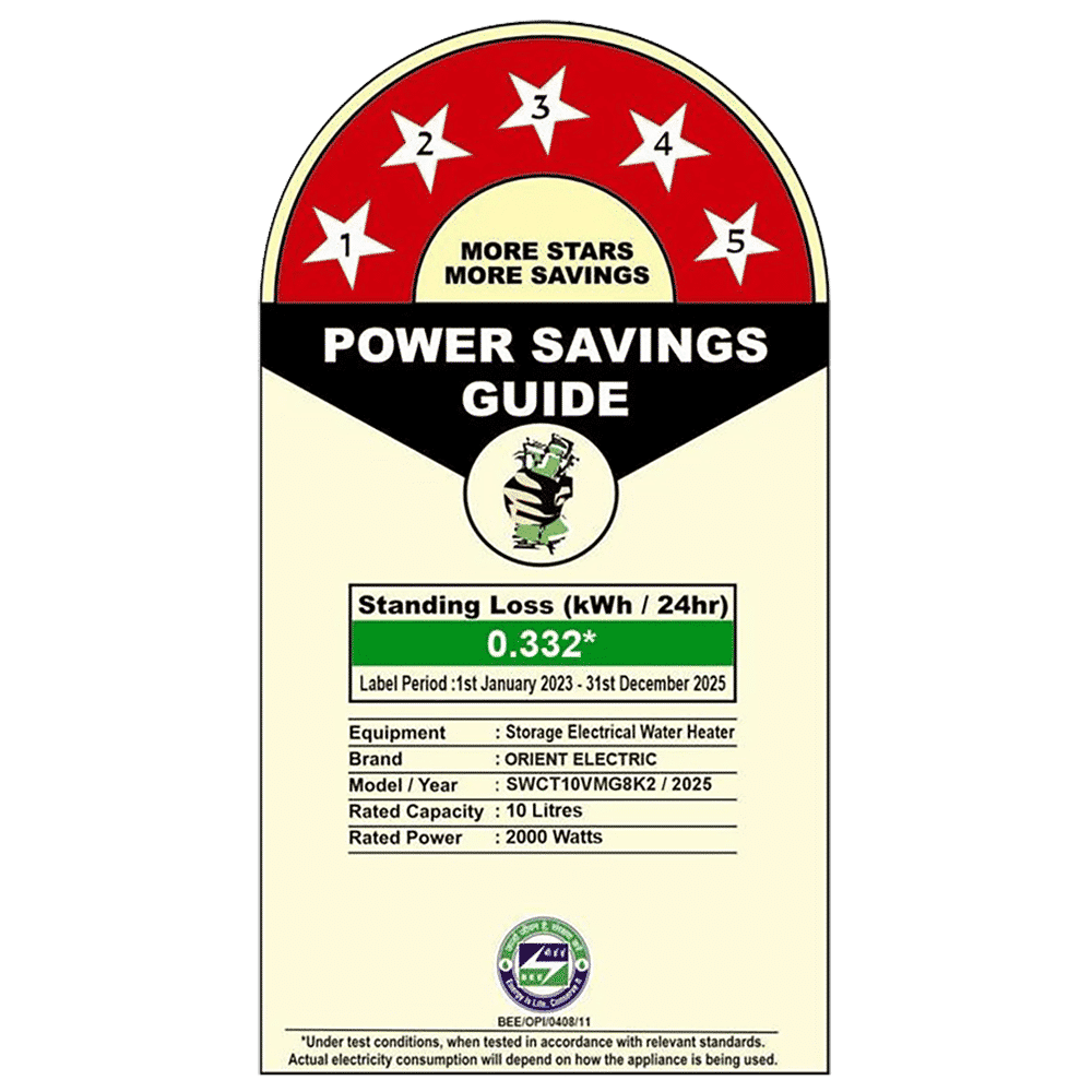 Orient Aquanova 10 Litre 5 Star Vertical Storage Geyser with Whirlflow Technology (White)_2