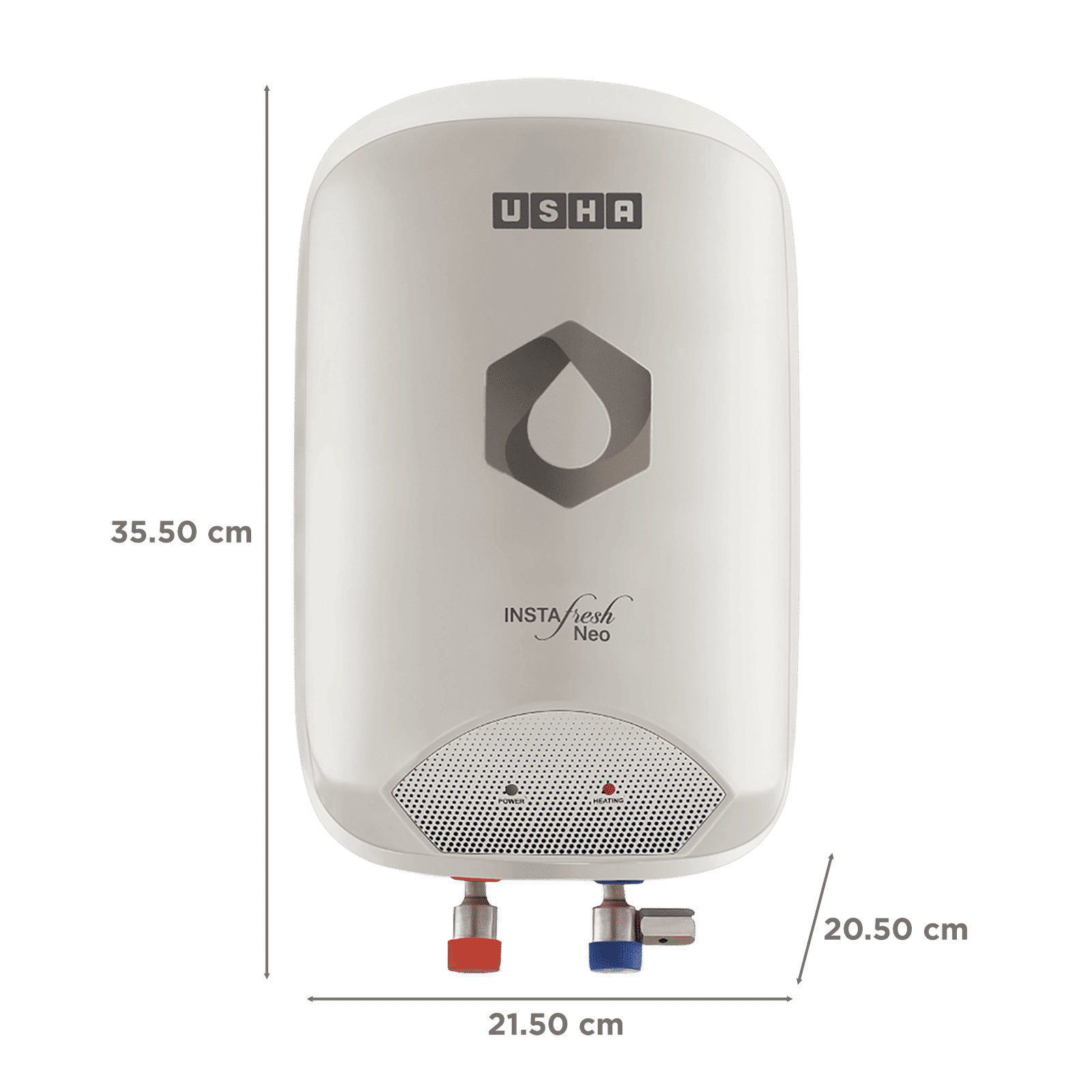 USHA Instafresh Neo 3 Litre Vertical Instant Geyser with Whirl Flow Technology (White)_2