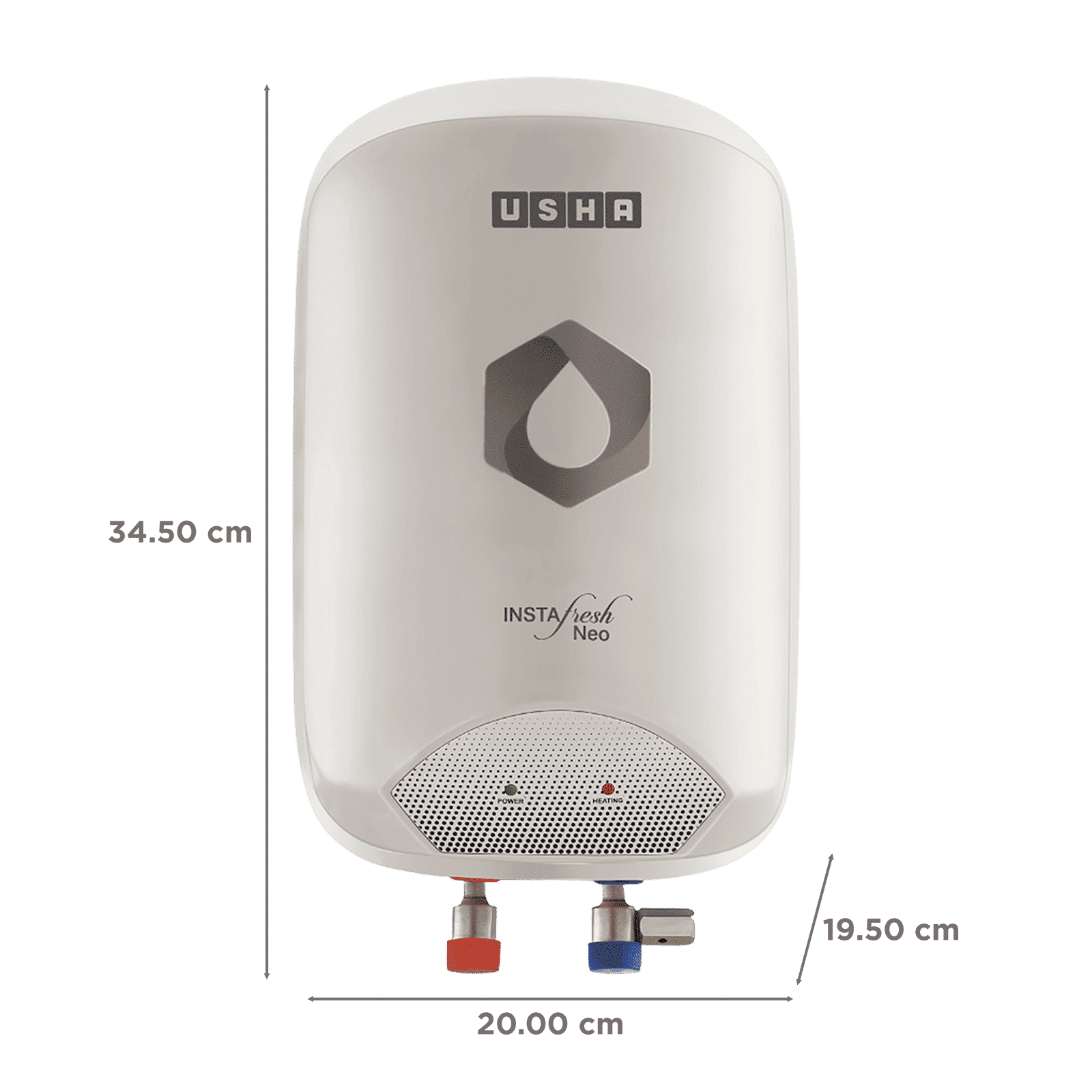 USHA Instafresh Neo 3 Litre Vertical Instant Geyser with Whirl Flow Technology (White)_2