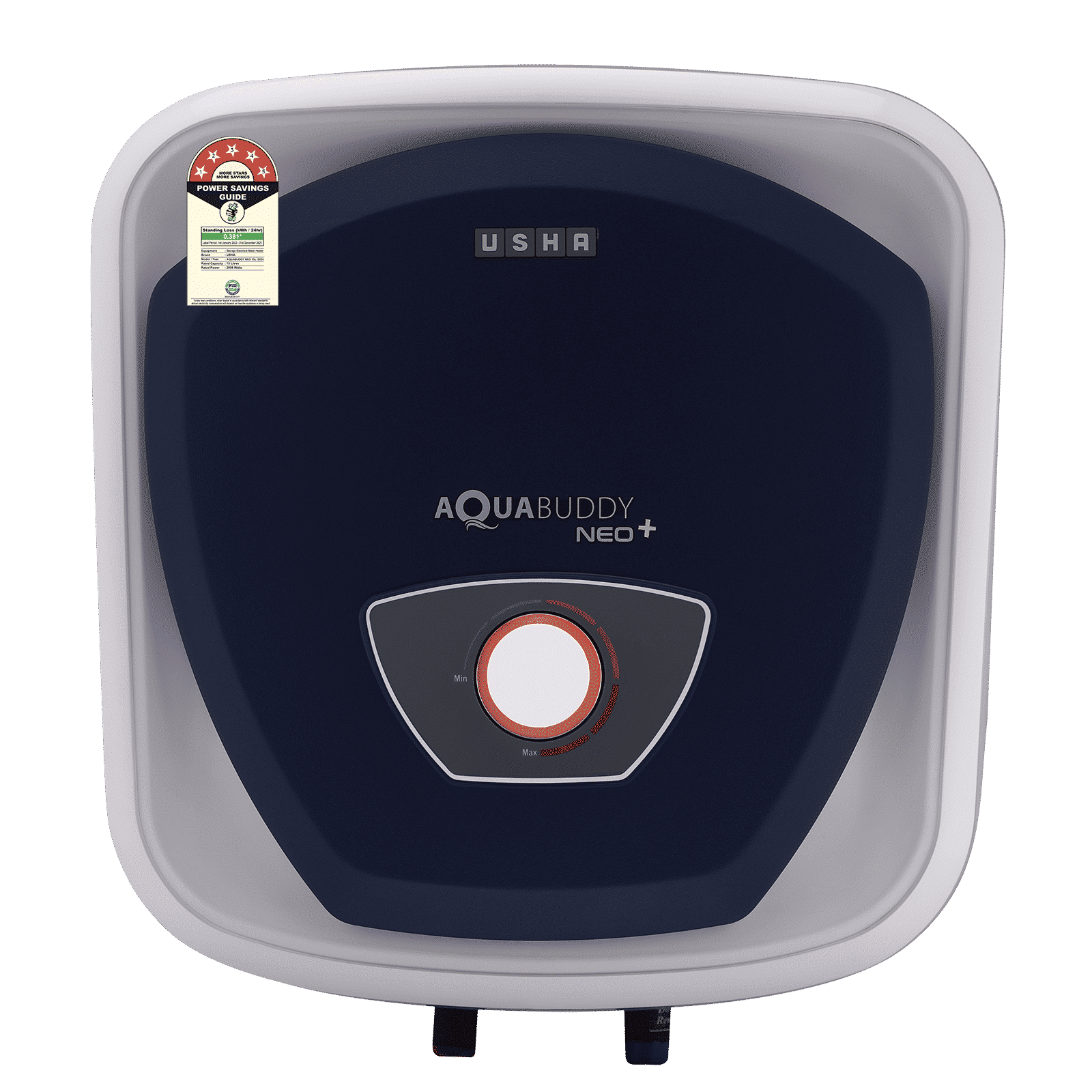 USHA Aqua Buddy Neo Plus 15 Litre 5 Star Vertical Storage Geyser with Whirl Flow Technology (Blue & White)_1