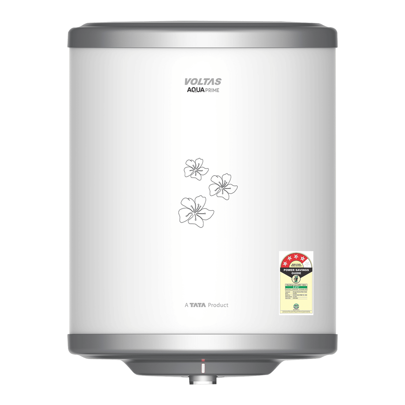 Voltas Aqua Prime 15 Litre 4 Star Vertical Storage Geyser with Quartzline Technology  (White) _1