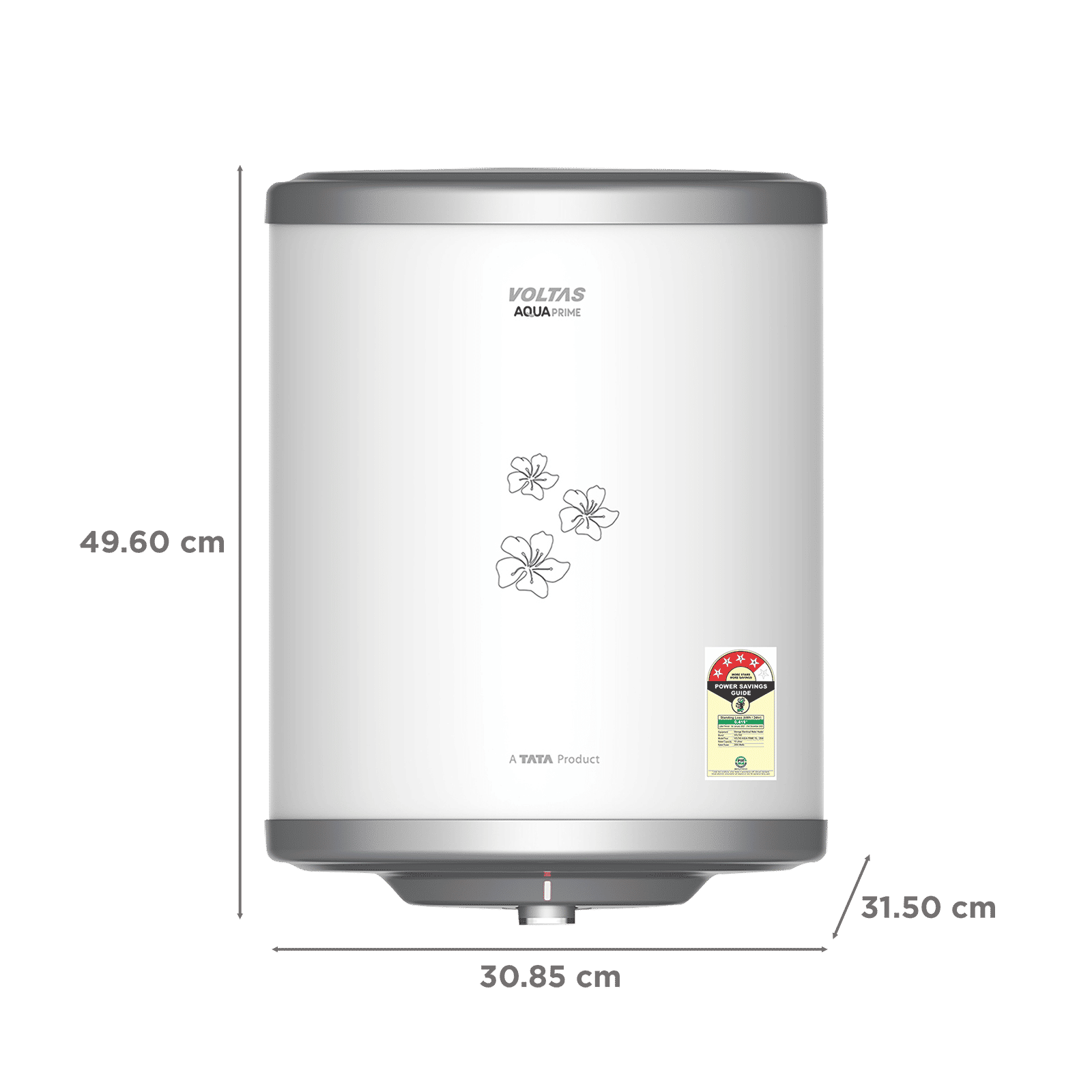 Voltas Aqua Prime 15 Litre 4 Star Vertical Storage Geyser with Quartzline Technology  (White) _2