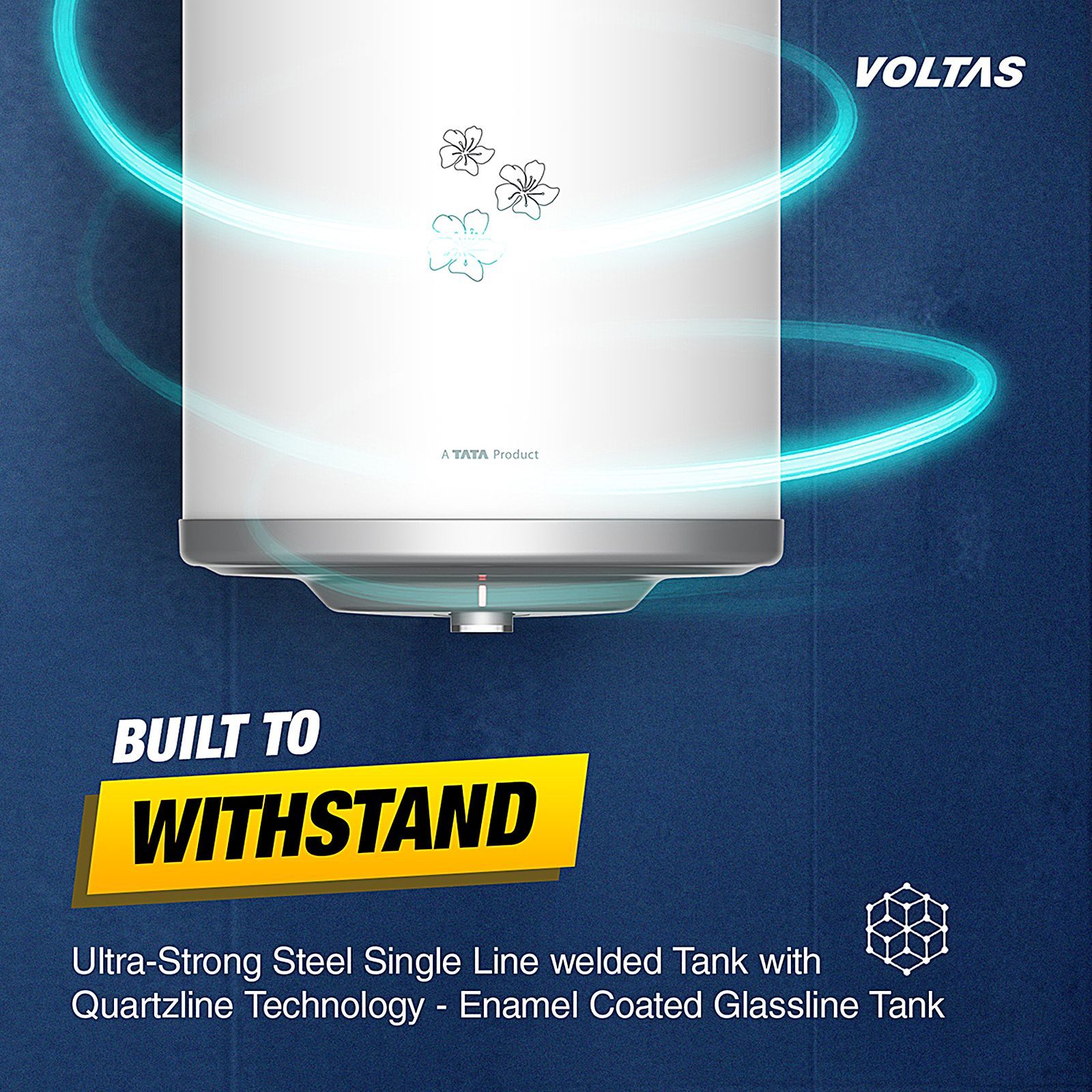 Voltas Aqua Prime 15 Litre 4 Star Vertical Storage Geyser with Quartzline Technology  (White) _7