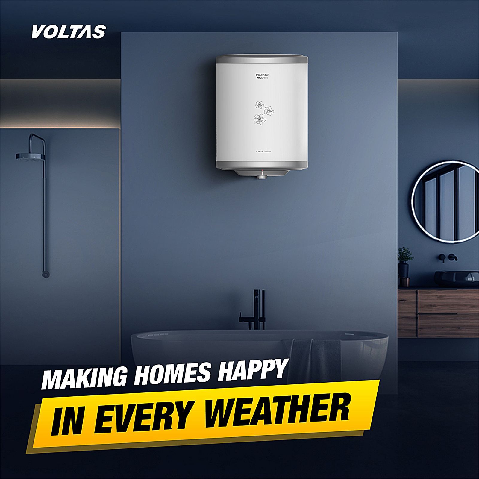 Voltas Aqua Prime 15 Litre 4 Star Vertical Storage Geyser with Quartzline Technology  (White) _9