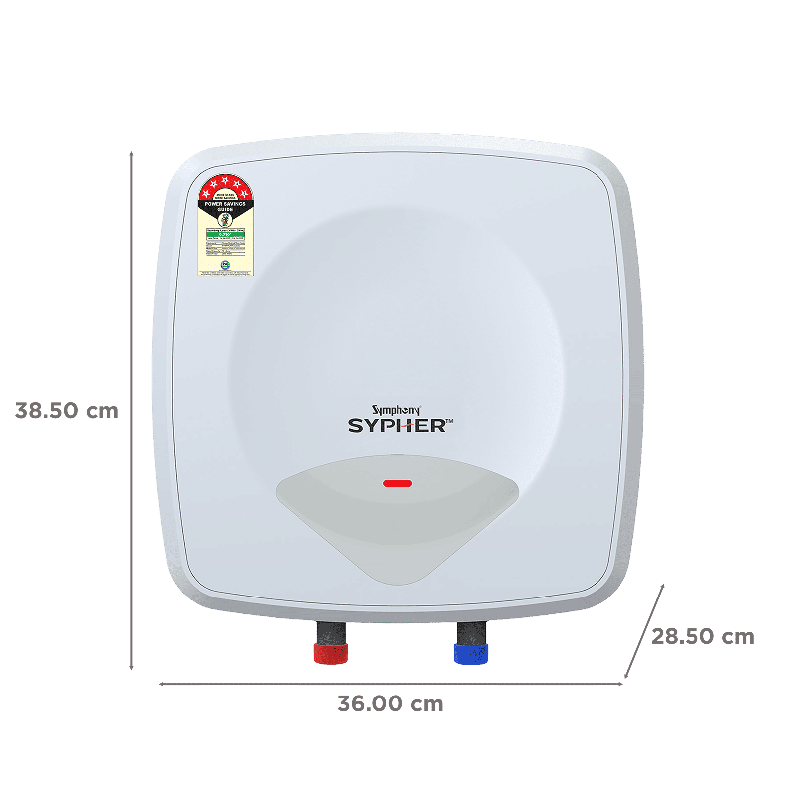 Symphony Sypher 10 Litre 5 Star Vertical Storage Geyser with Safety Valve (White)_2