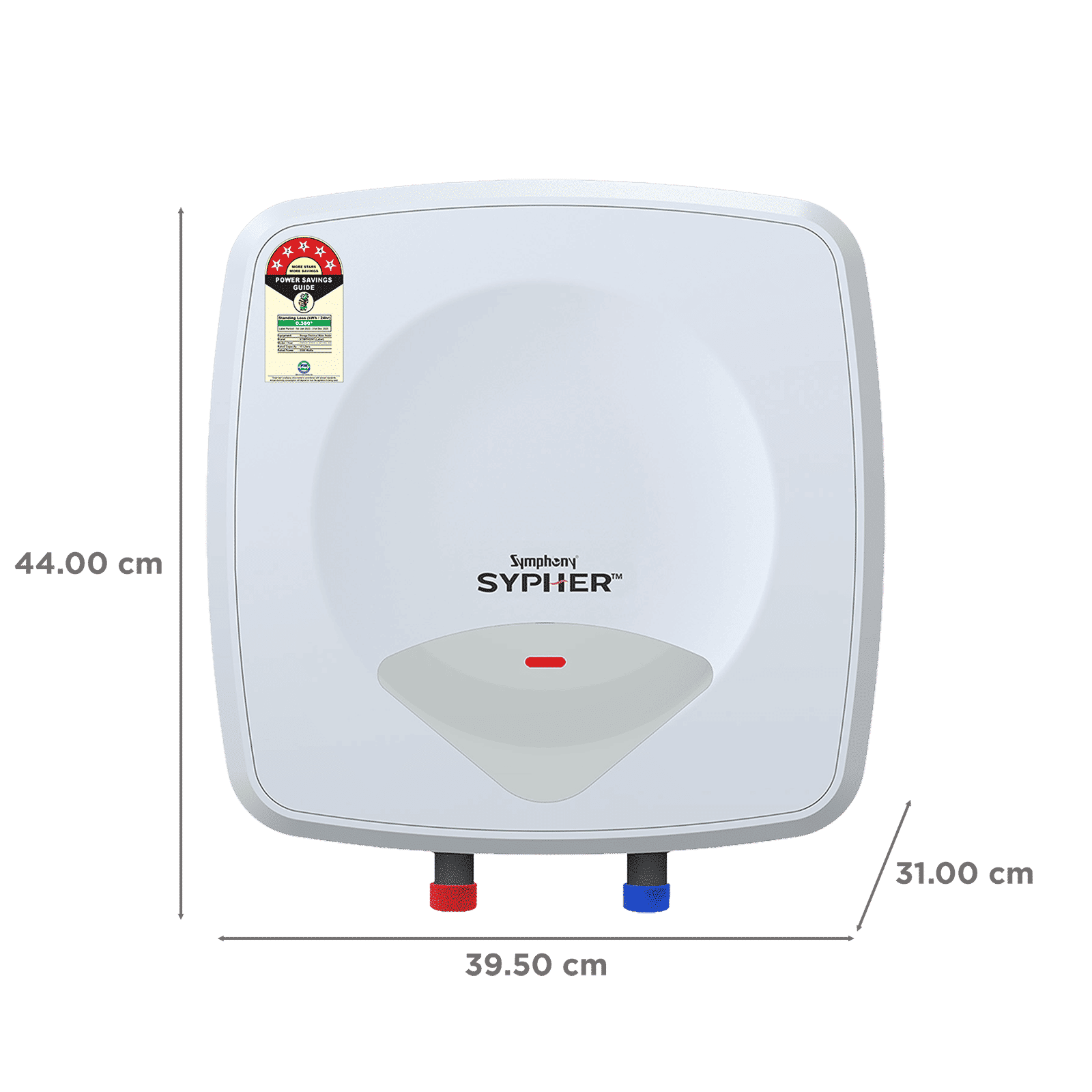 Symphony Sypher 15 Litre 5 Star Vertical Storage Geyser with Safety Valve (White)_2