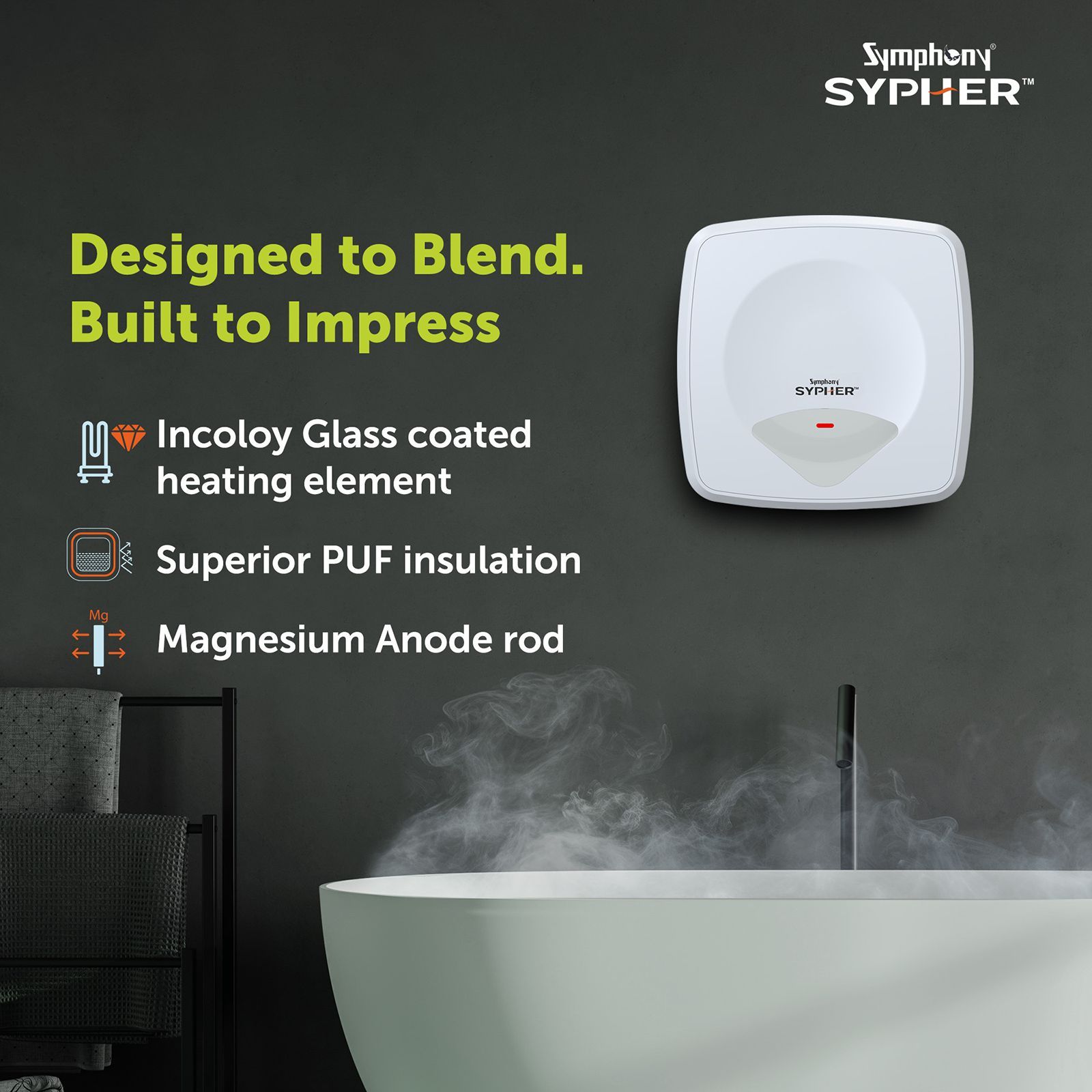 Symphony Sypher 25 Litre 5 Star Vertical Storage Geyser with Safety Valve (White)_9