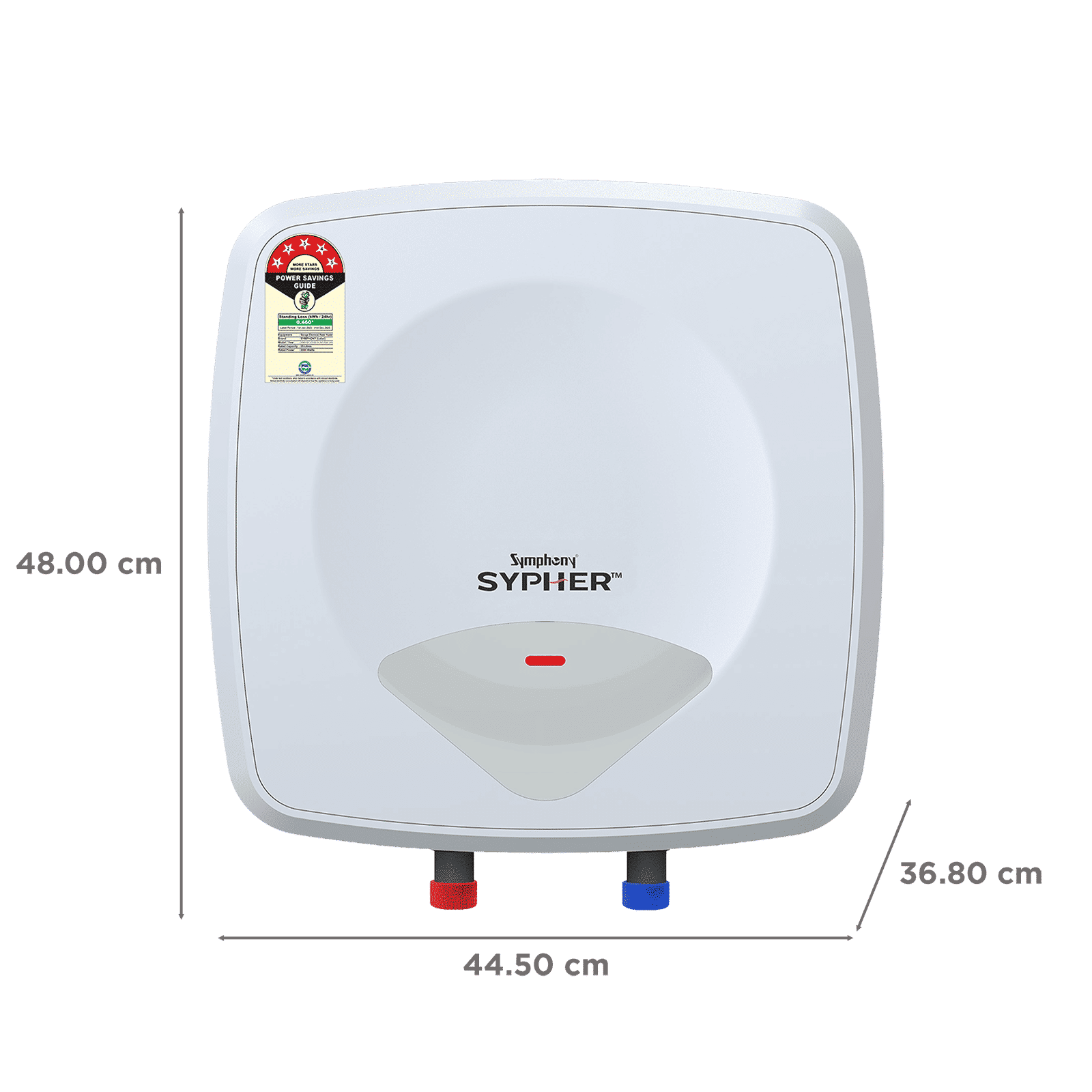 Symphony Sypher 25 Litre 5 Star Vertical Storage Geyser with Safety Valve (White)_2