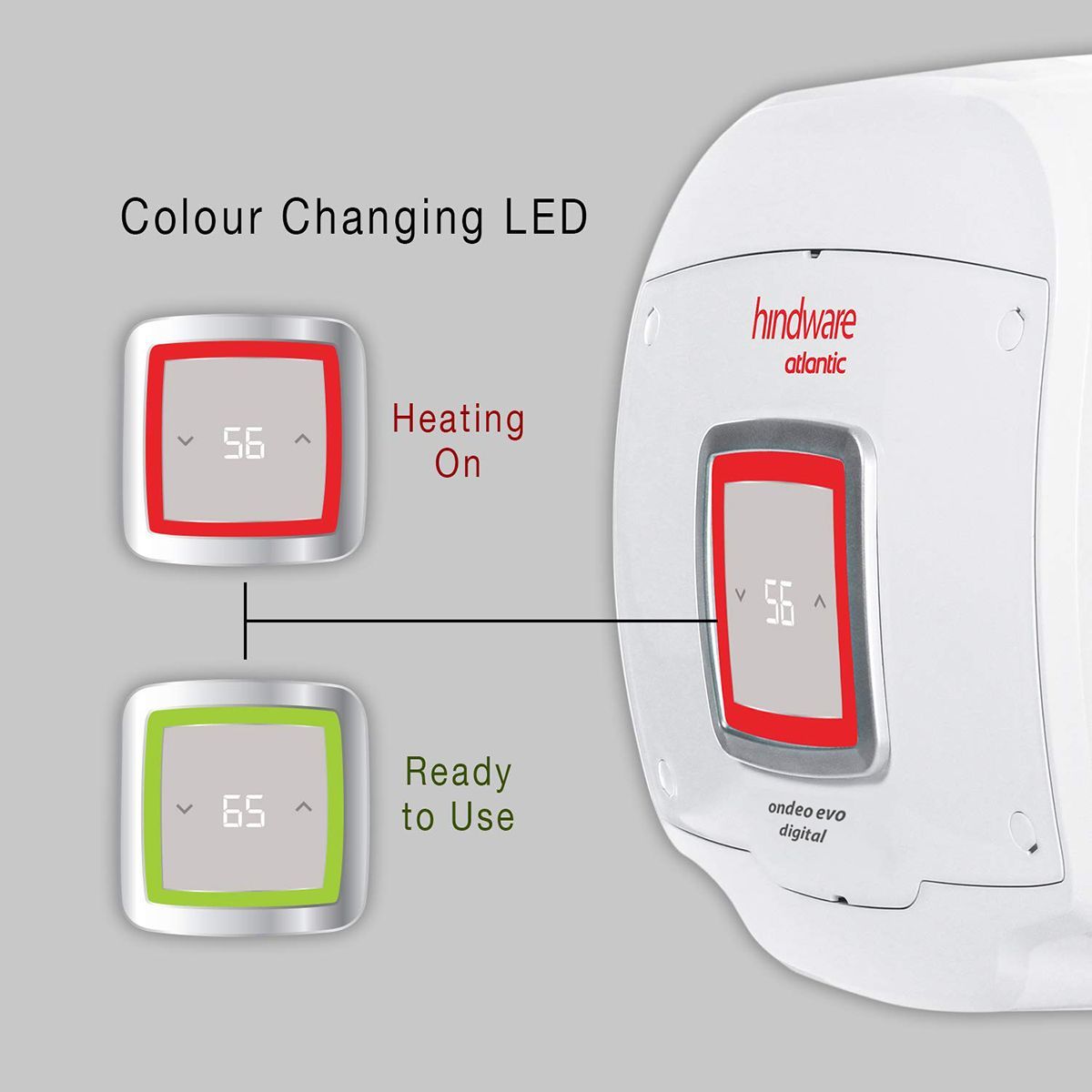 Hindware Atlantic Ondeo Evo Digital 15 Litres 5 Star Storage Water Geyser (2500 Watts, SWH 15A-2D, White)_3