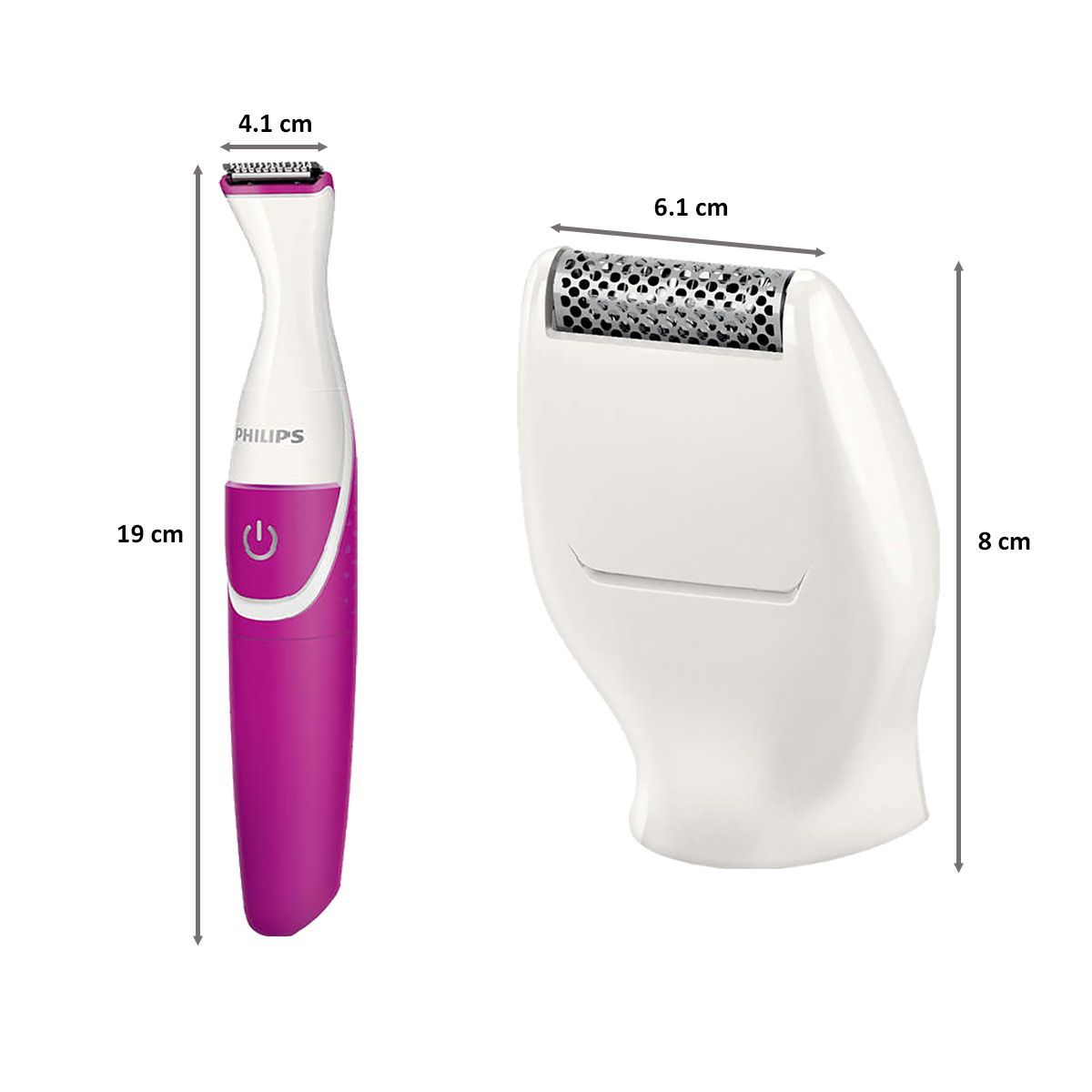 PHILIPS BikiniGenie Cordless Wet and Dry Trimmer for Body and Intimate Areas for Women (Click On Trimming Comb, White and Pink)_2