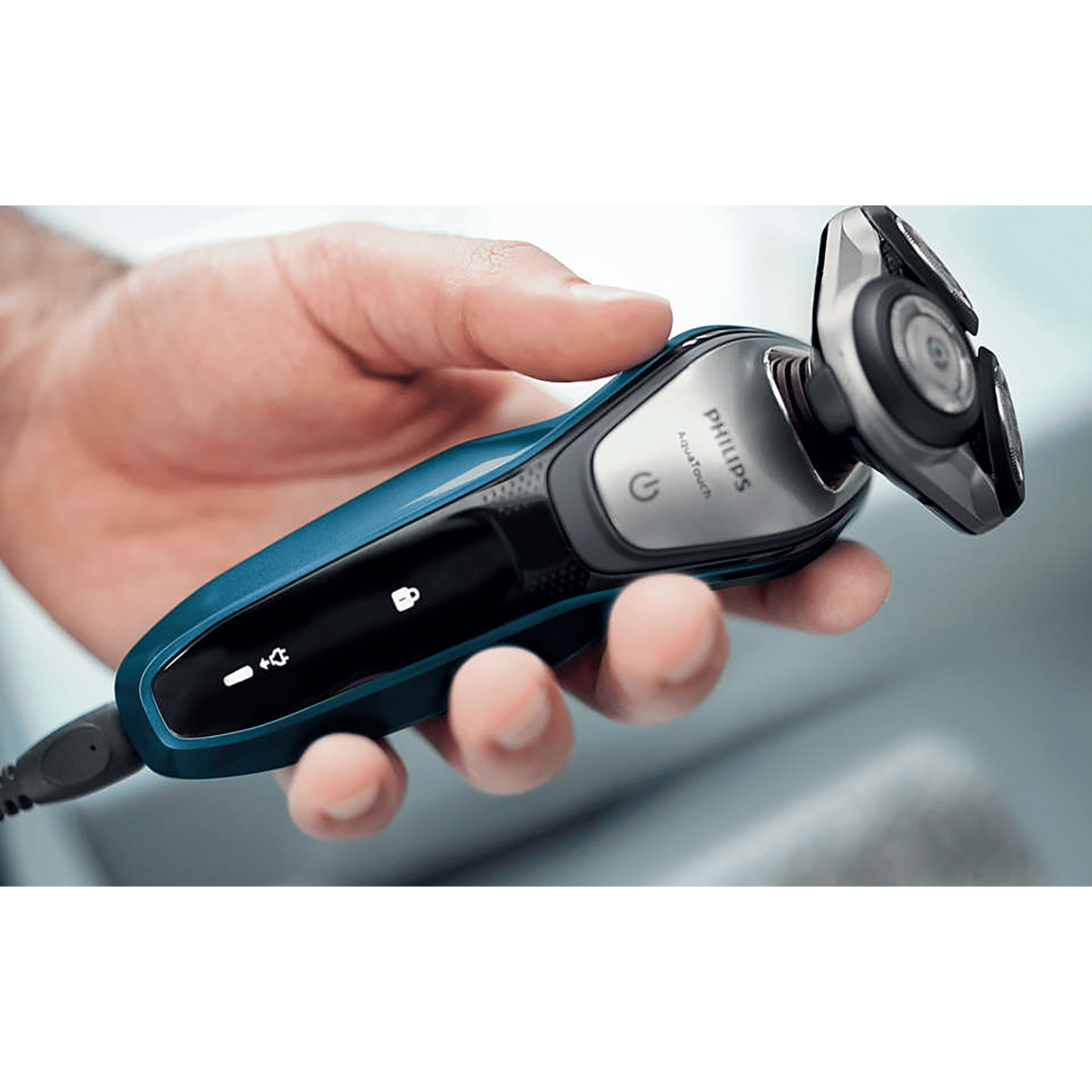 Philips AquaTouch Cordless Wet and Dry Shaver for Beard for Men (45Mins Runtime, Multiprecision Blade System, Neptune Blue and Charcoal Grey)_8