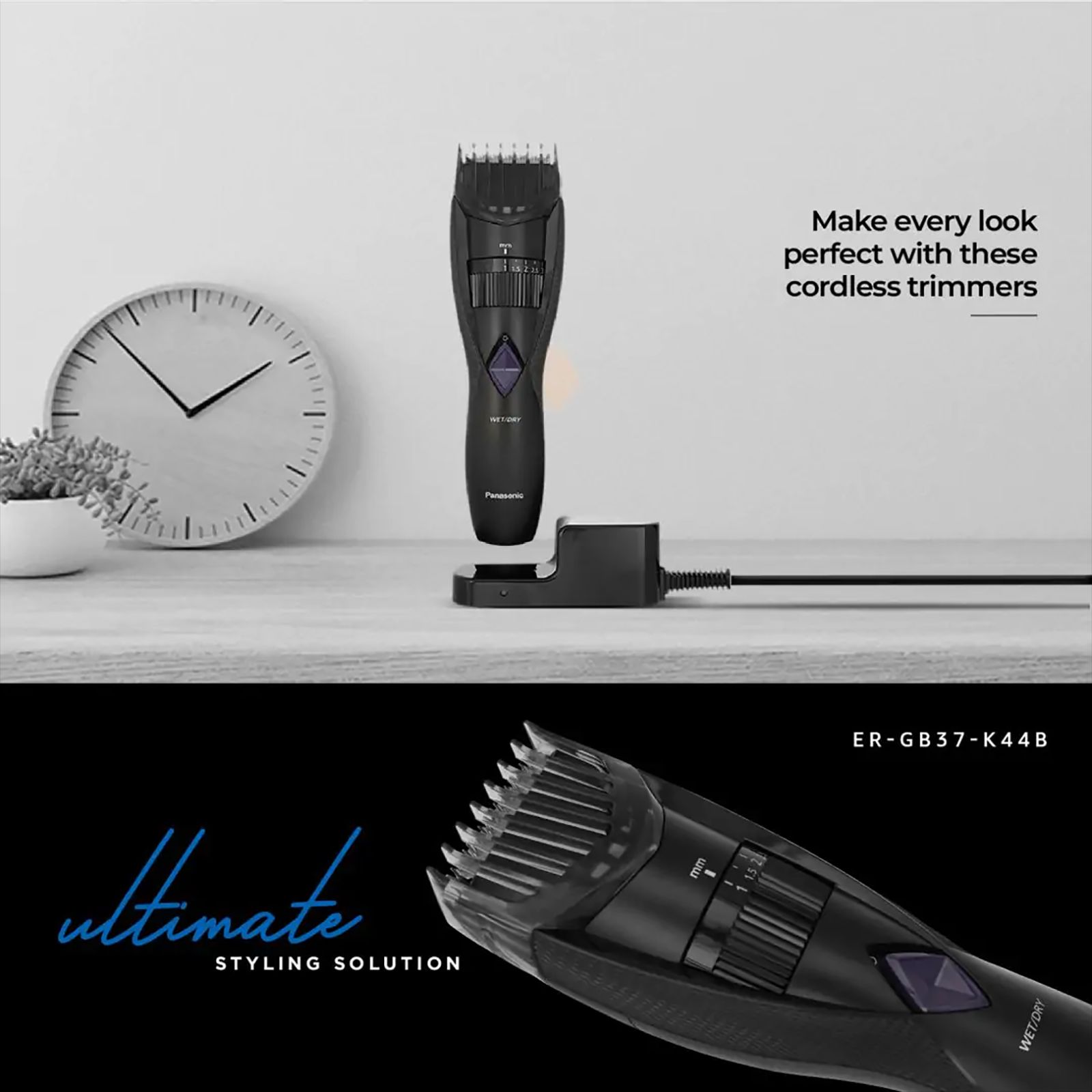 Panasonic ER-GB37 Rechargeable Corded & Cordless Wet & Dry Trimmer for Body Grooming, Beard & Moustache with 20 Length Settings for Men (50mins Runtime, Japanese Blade Technology, Black & Grey) Panasonic ER-GB37 Rechargeable Corded & Cordless Wet & Dry Trimmer for Body Grooming, Beard & Moustache with 20 Length Settings for Men (50mins Runtime, Japanese Blade Technology, Black & Grey)_10