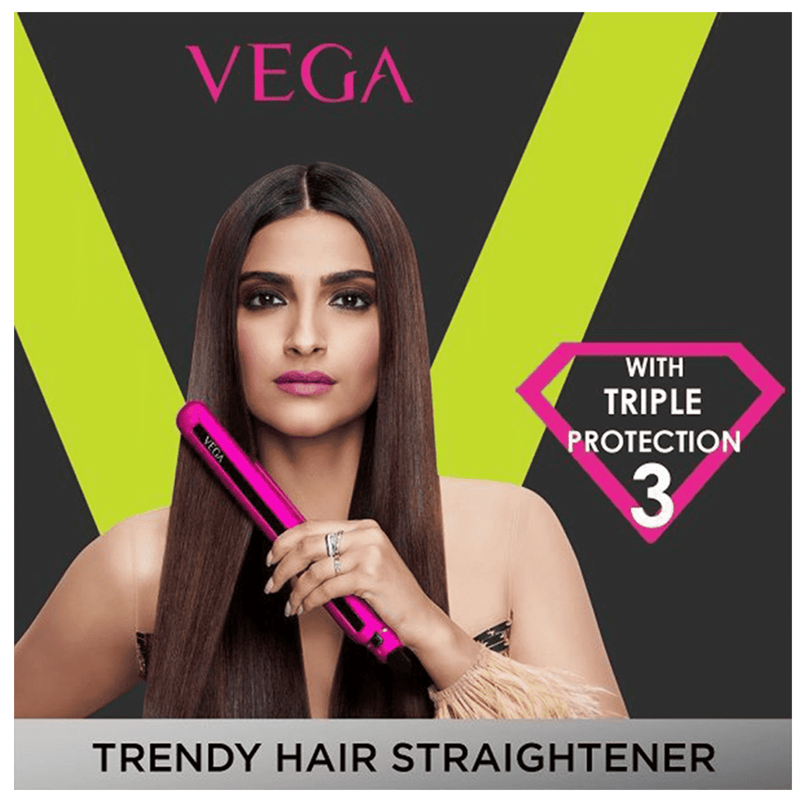 VEGA Trendy Hair Straightener with LED Indicator (Ceramic Plates, Magenta)_6
