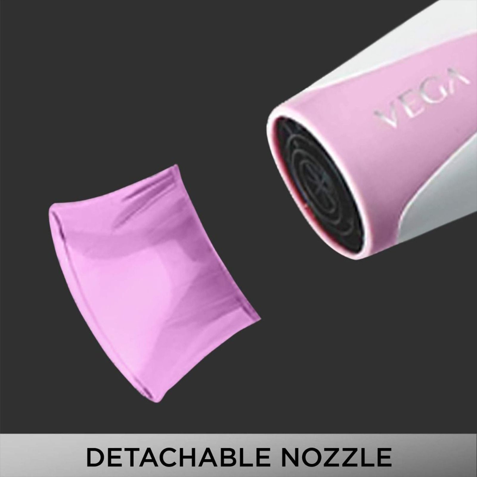 VEGA Blooming Air Hair Dryer with 2 Heat Settings (Contemporary Redolence Technology, White & Pink)_6