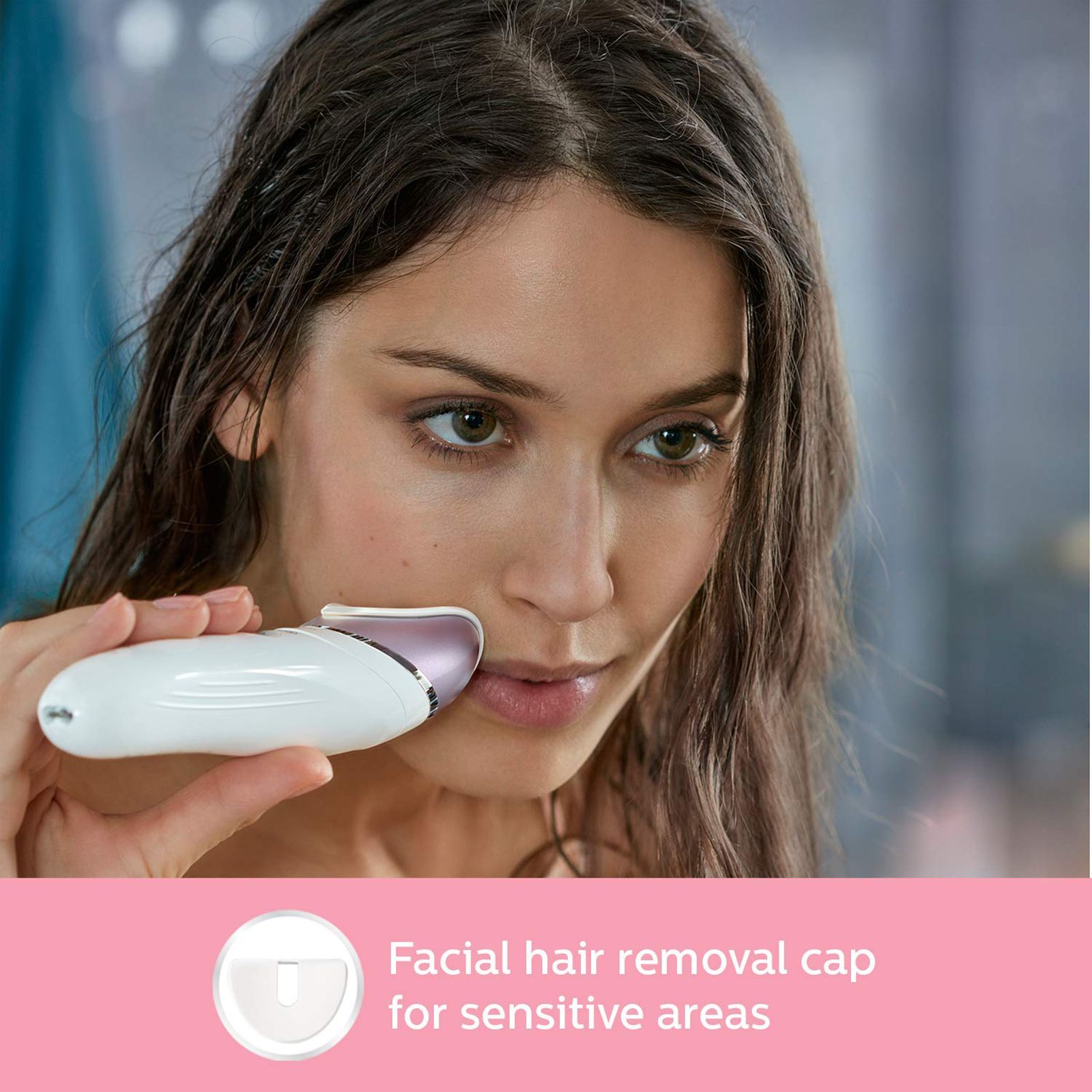 PHILIPS Satinelle Advanced Wet and Dry Epilator for Face and Body with 5 Interchangeable Heads (Washable Heads, White)_12