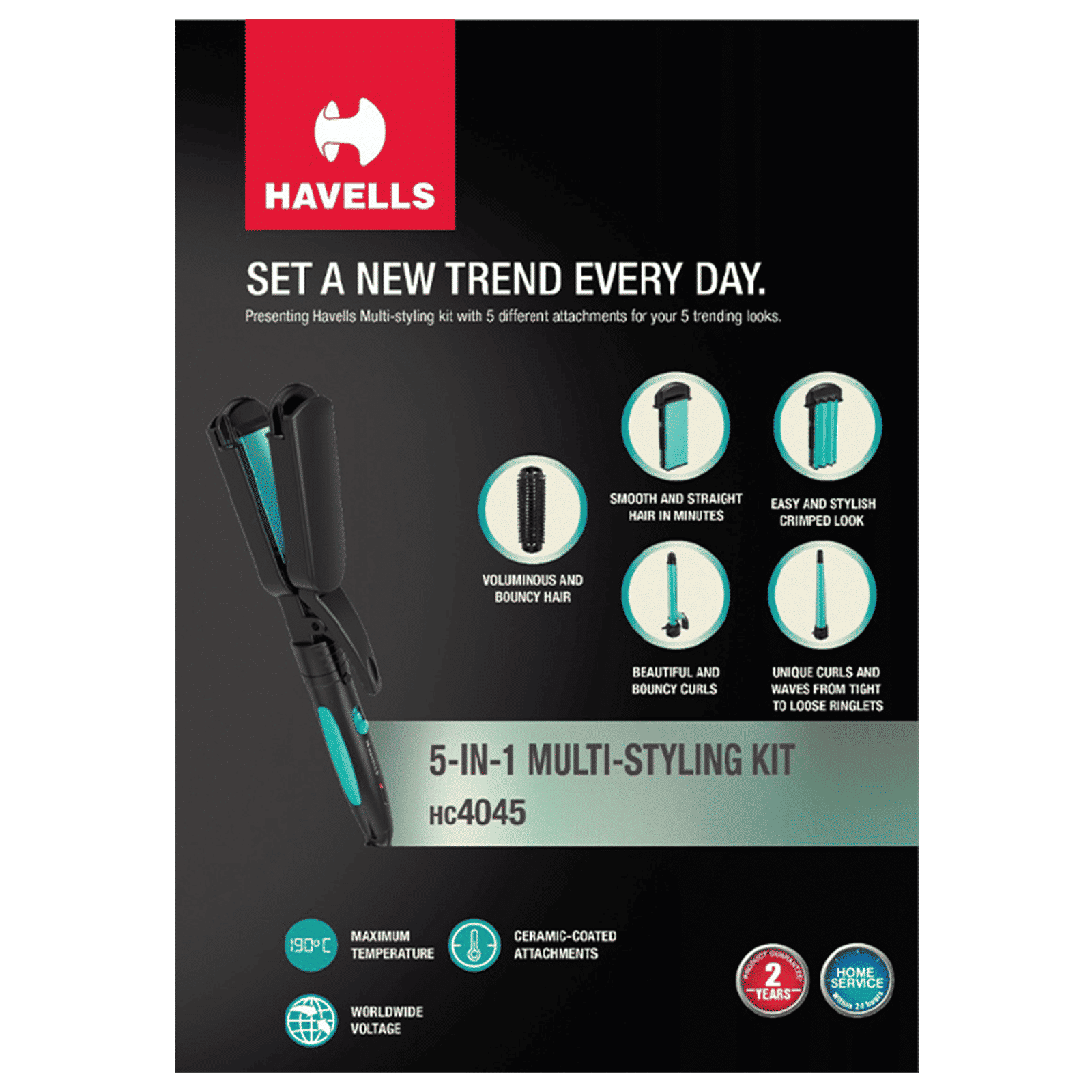 HAVELLS HC4045 5-in-1 Hair Styler with Ceramic Coating Technology (Cool Insulated Tip, Blue & Black)_4