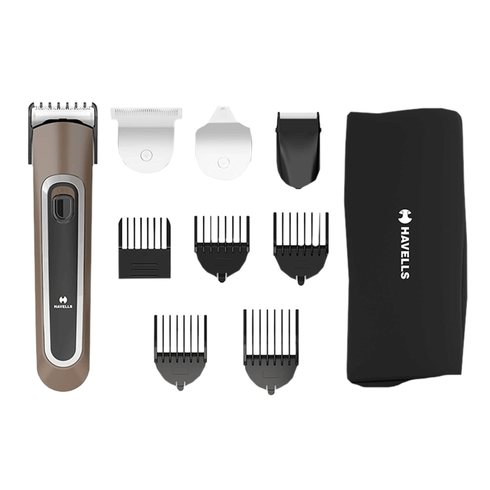 HAVELLS GS6451 4-in-1 Rechargeable Corded & Cordless Grooming Kit for Hair & Beard for Men (90min Runtime, Fast Charging, Brown)_4