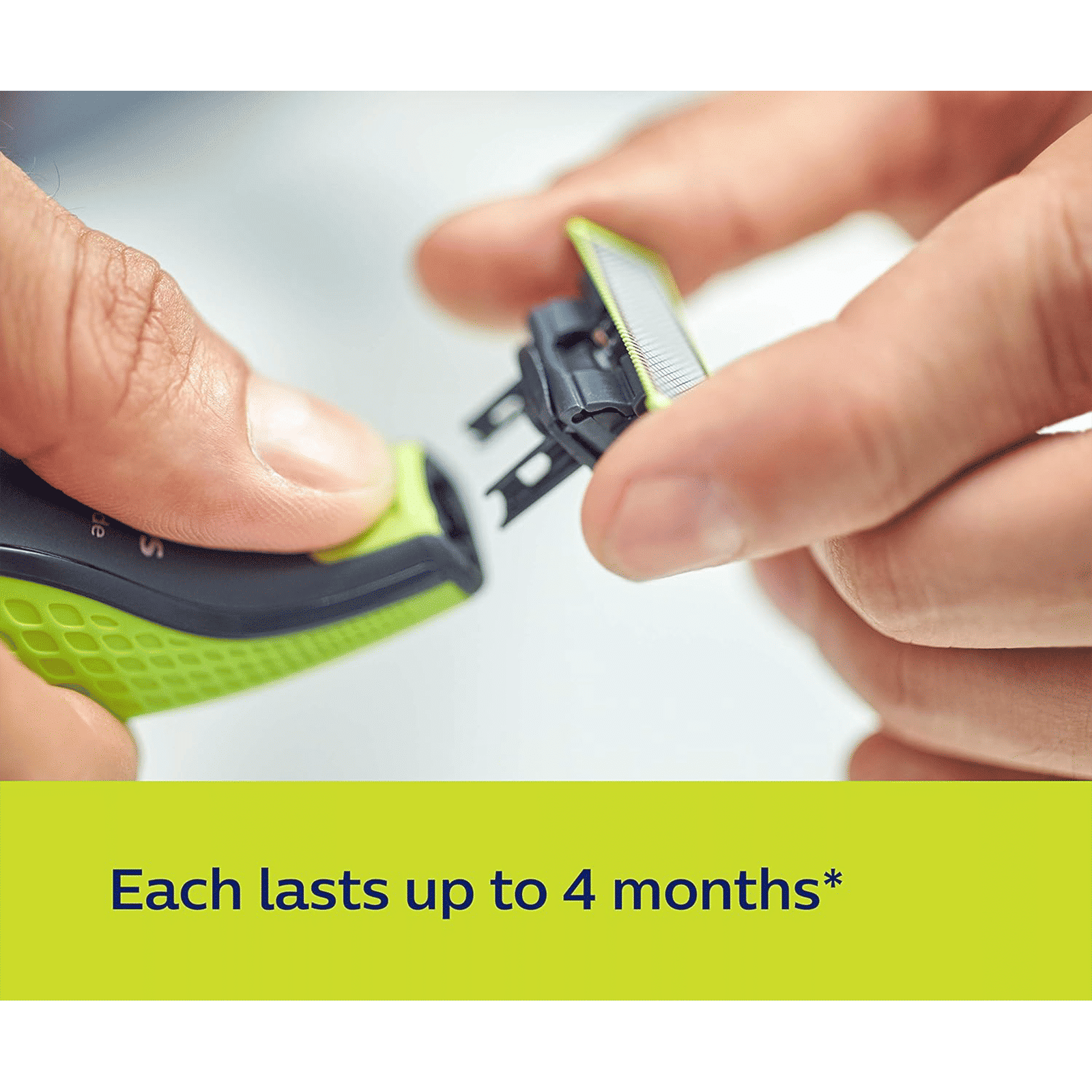 PHILIPS OneBlade Replaceable Blades for PHILIPS OneBlade (Pack of 2, IPX7 Waterproof, Lime)_7
