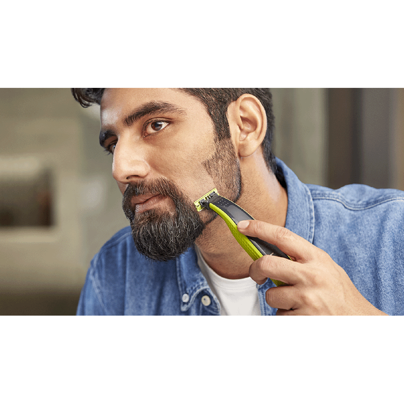 PHILIPS OneBlade Rechargeable Cordless Shaver for Face for Men (60min Runtime, Unique OneBlade Technology, Lime Green & Charcoal Grey)_8