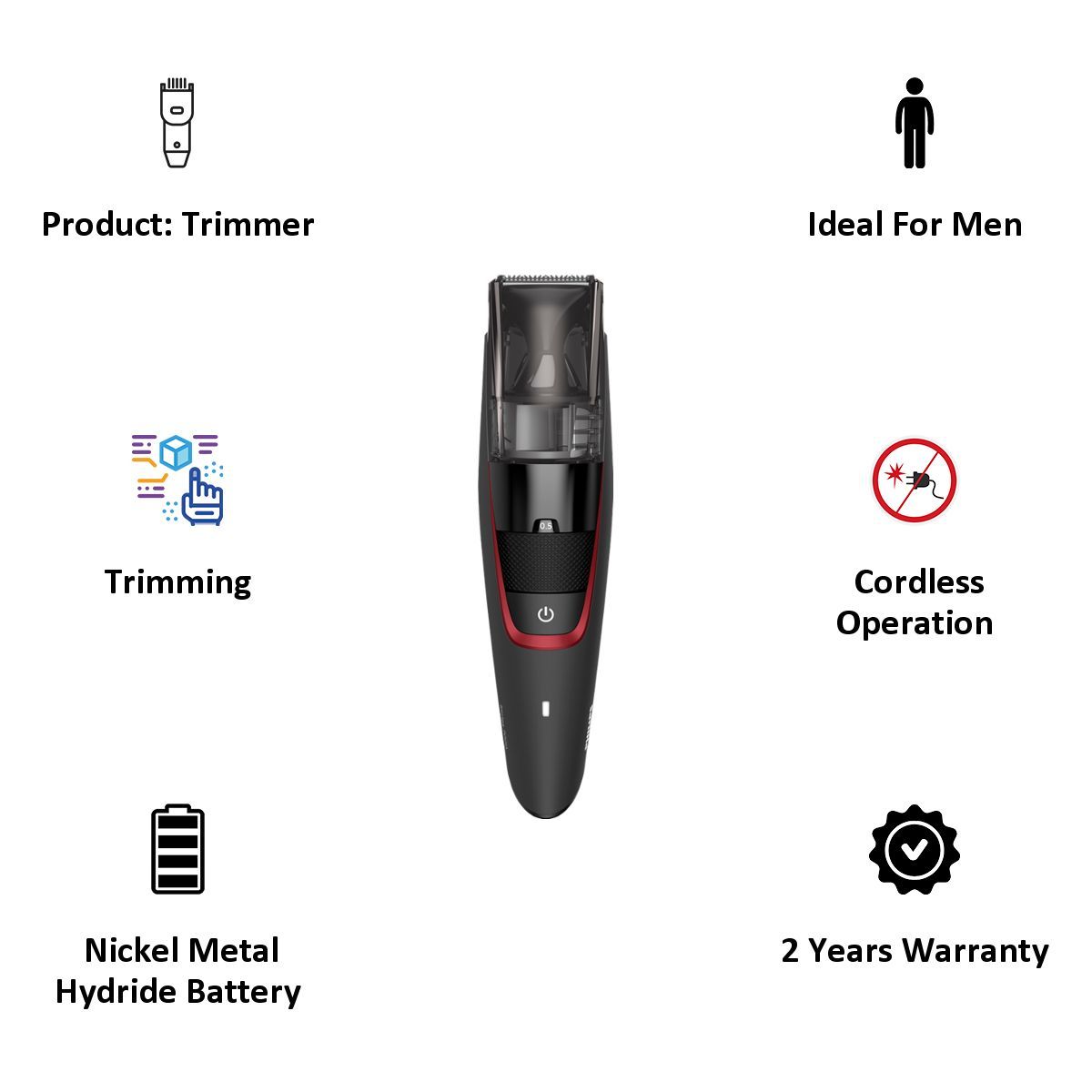 PHILIPS Beardtrimmer Series 7000 Self-Sharpening Metal Blades Corded & Cordless Vacuum Beard Trimmer (60 Min Run Time/1h Charge, BT7501/15, Black) PHILIPS Beardtrimmer Series 7000 Self-Sharpening Metal Blades Corded & Cordless Vacuum Beard Trimmer (60 Min Run Time/1h Charge, BT7501/15, Black)_6