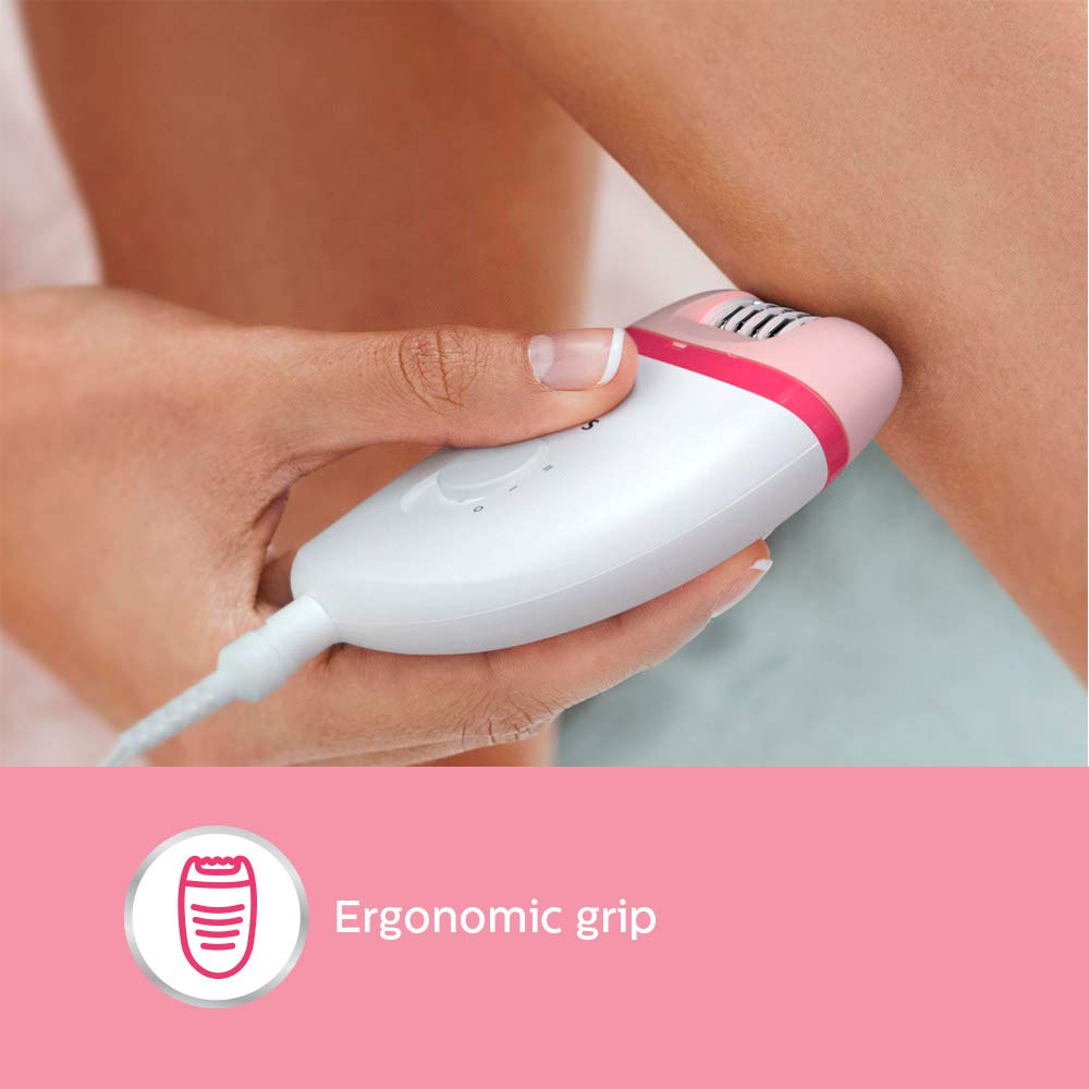 PHILIPS Satinelle Essential Corded Wet & Dry Epilator for Arms, Legs & Intimate Areas (Efficient Epilation System, White & Pink) PHILIPS Satinelle Essential Corded Wet & Dry Epilator for Arms, Legs & Intimate Areas (Efficient Epilation System, White & Pink)_4