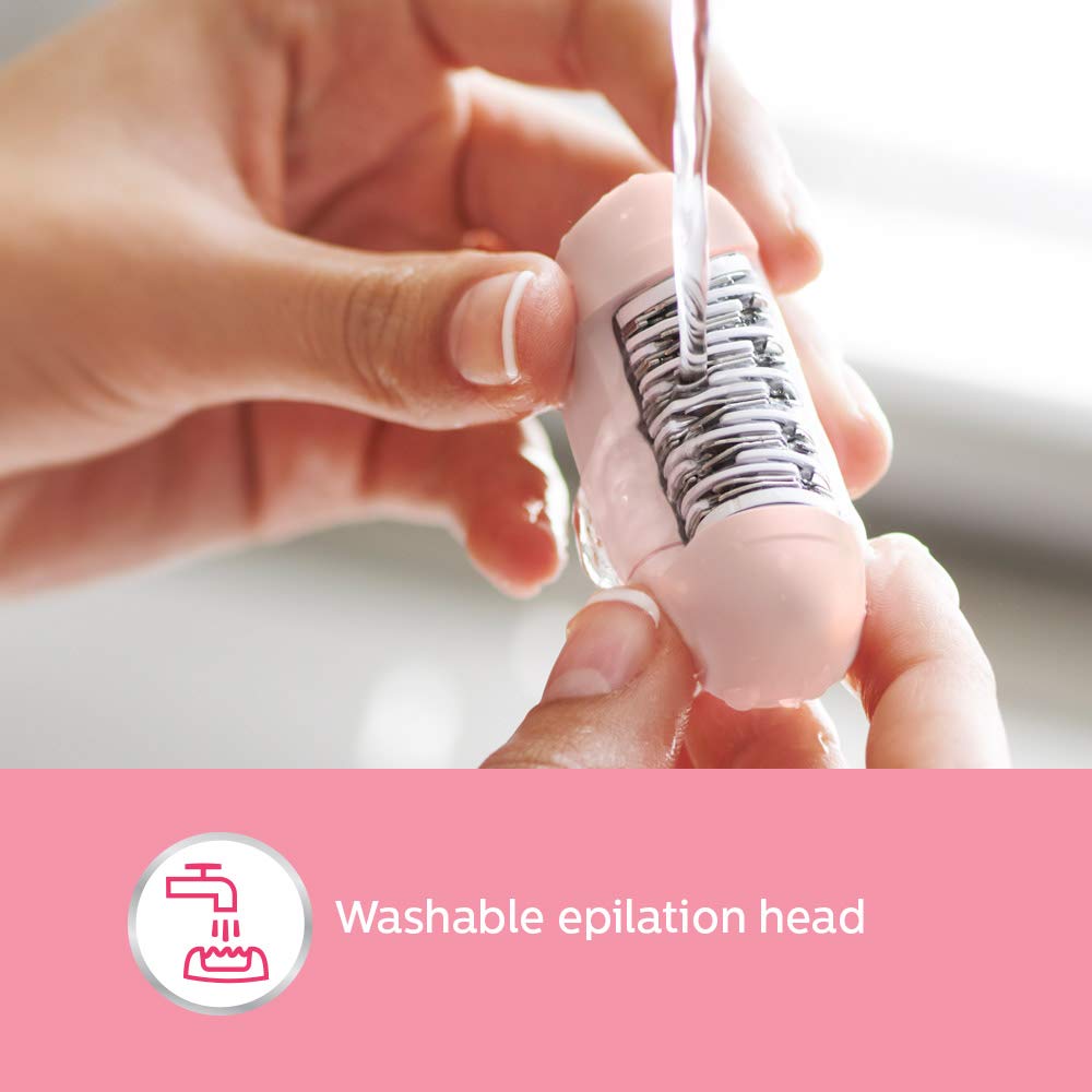 PHILIPS Satinelle Essential Corded Wet & Dry Epilator for Arms, Legs & Intimate Areas (Efficient Epilation System, White & Pink) PHILIPS Satinelle Essential Corded Wet & Dry Epilator for Arms, Legs & Intimate Areas (Efficient Epilation System, White & Pink)_6
