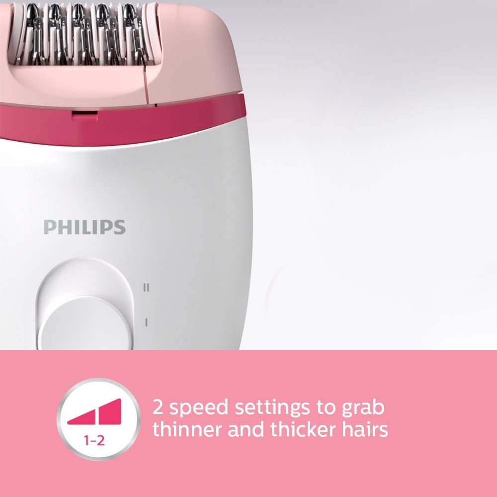 PHILIPS Satinelle Essential Corded Wet & Dry Epilator for Arms, Legs & Intimate Areas (Efficient Epilation System, White & Pink) PHILIPS Satinelle Essential Corded Wet & Dry Epilator for Arms, Legs & Intimate Areas (Efficient Epilation System, White & Pink)_2