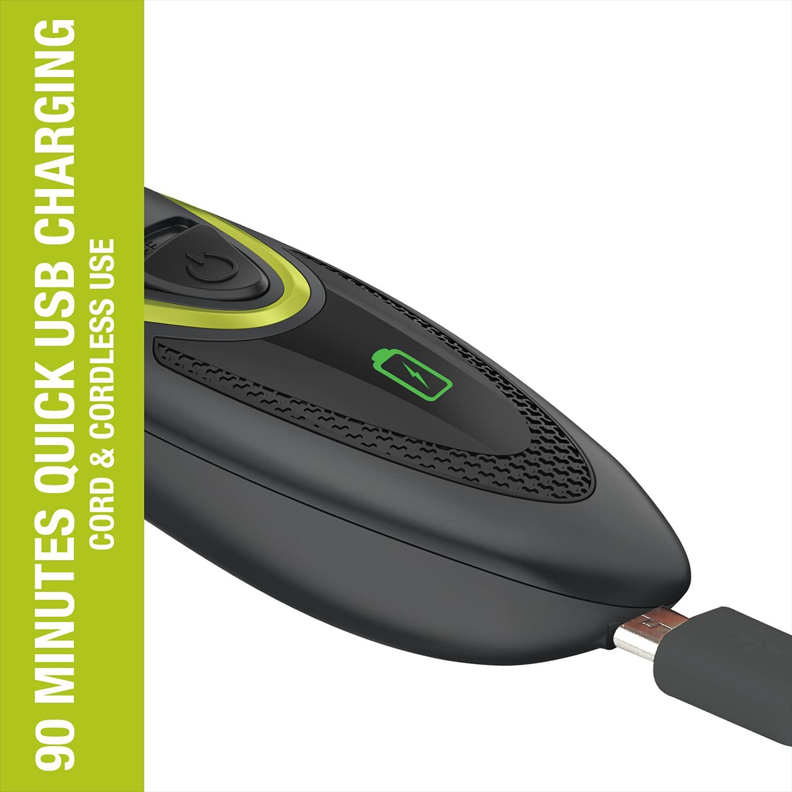 HAVELLS BT9003 Rechargeable Cordless Dry Trimmer for Beard & Moustache with 20 Length Settings for Men (50mins Runtime, Capture Trim Technology, Black & Green)_6