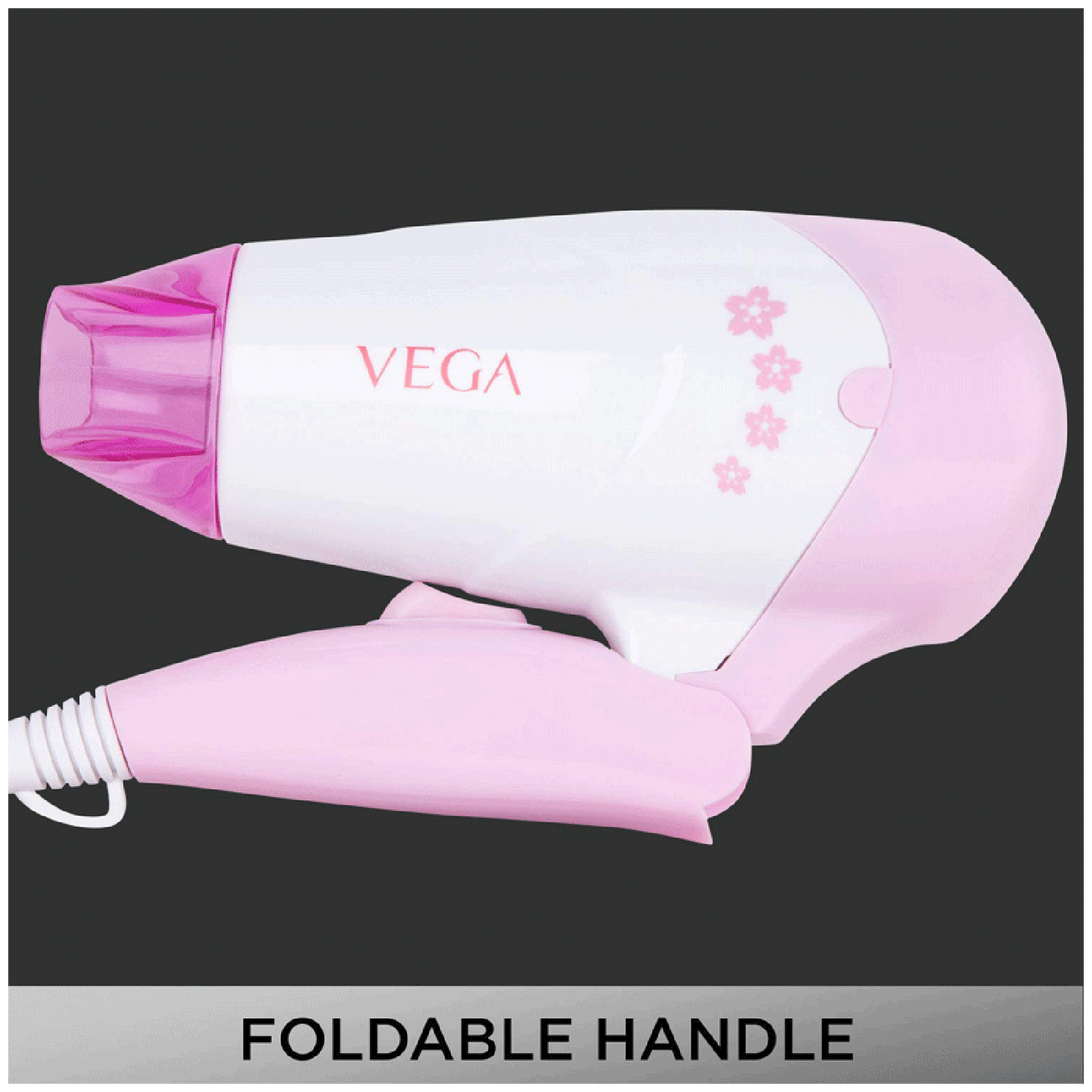 VEGA Insta Glam Hair Dryer with 2 Heat Settings (Overheat Protection, White & Pink)_3