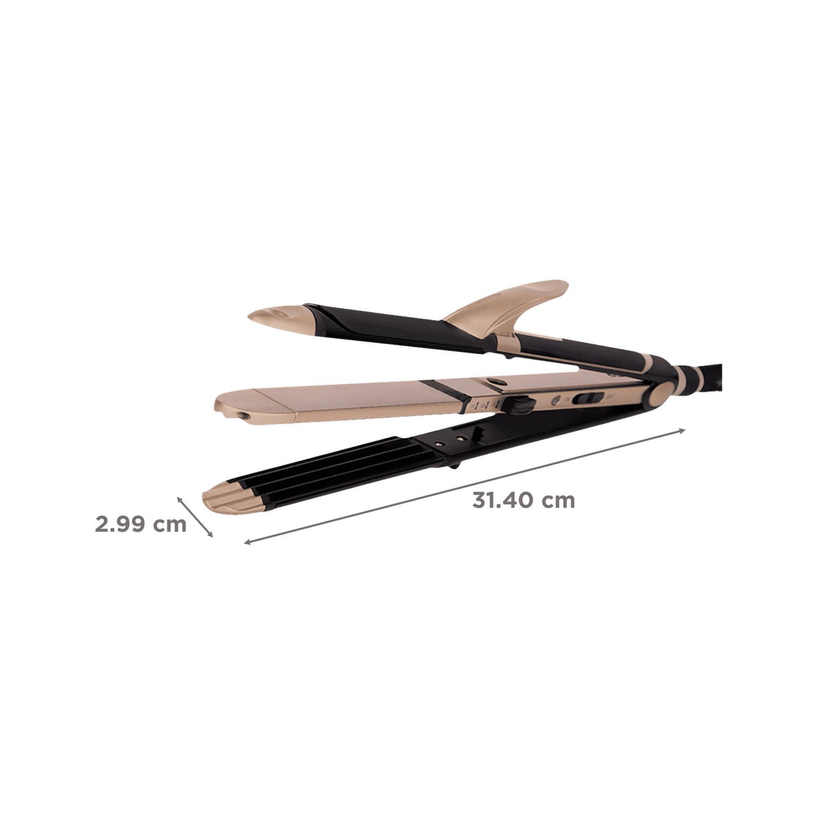 VEGA VHSCC-01 3-in-1 Hair Styler with Ceramic Coating Technology (Easy Lock System, Black & Gold)_2