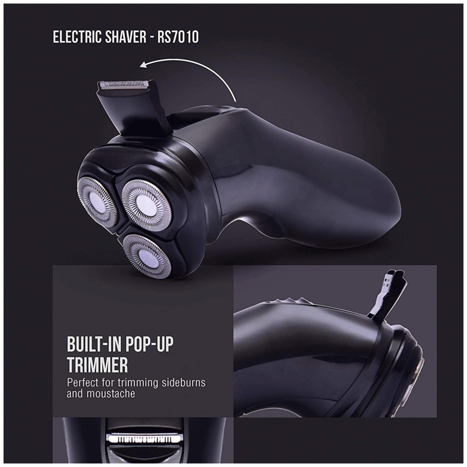 HAVELLS RS7010 Rechargeable Corded & Cordless Shaver for Beard & Moustache for Men (45mins Runtime, Built-in Pop Up Trimmer, Black)_16