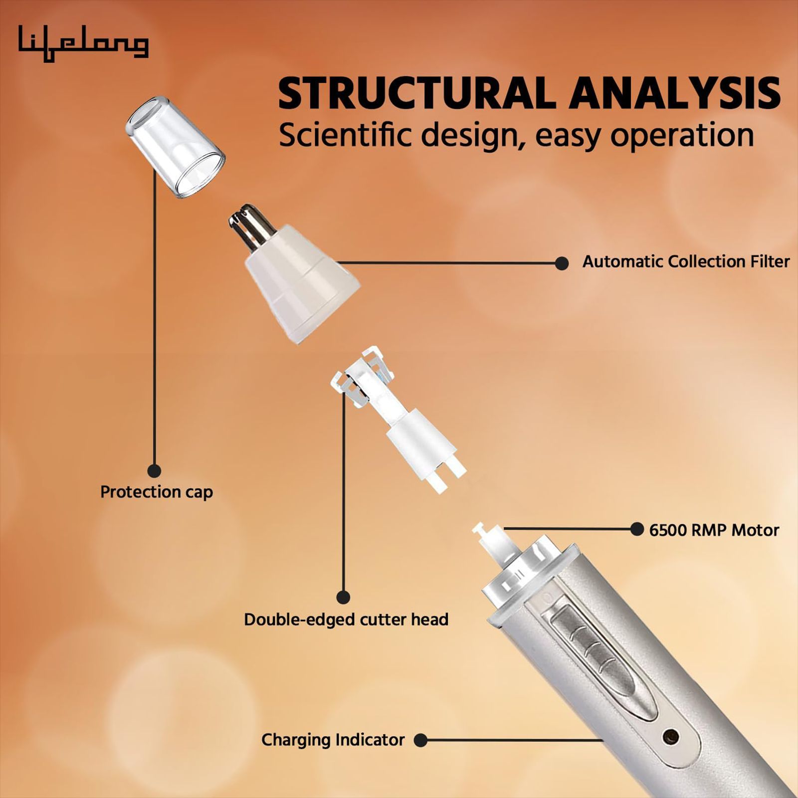 Lifelong LLPCM03 Rechargeable Cordless Dry Trimmer for Nose & Ear with 1 Length Settings for Men & Women (40mins Runtime, Rotary Blade System, Silver)_11