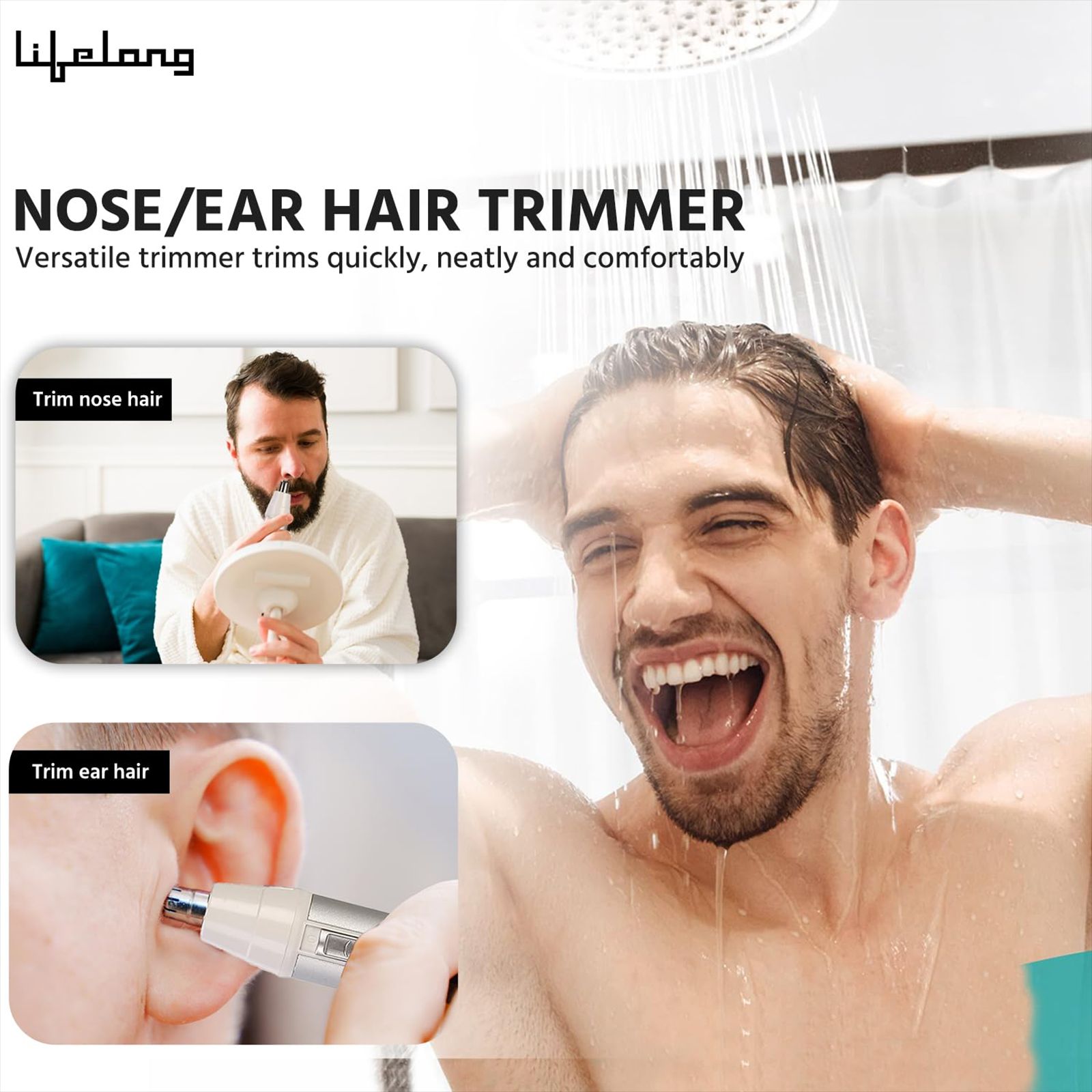 Lifelong LLPCM03 Rechargeable Cordless Dry Trimmer for Nose & Ear with 1 Length Settings for Men & Women (40mins Runtime, Rotary Blade System, Silver)_13