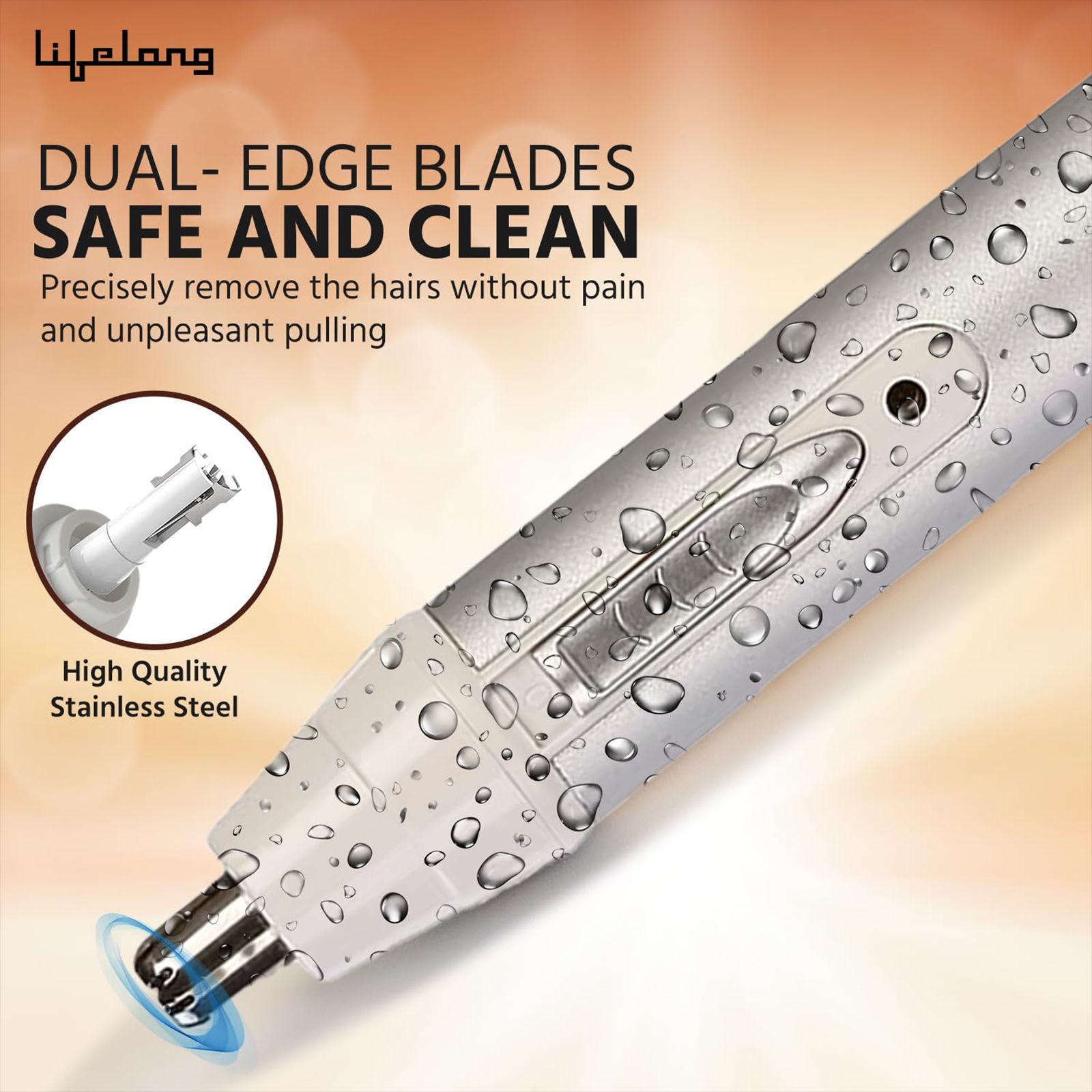Lifelong LLPCM03 Rechargeable Cordless Dry Trimmer for Nose & Ear with 1 Length Settings for Men & Women (40mins Runtime, Rotary Blade System, Silver)_15