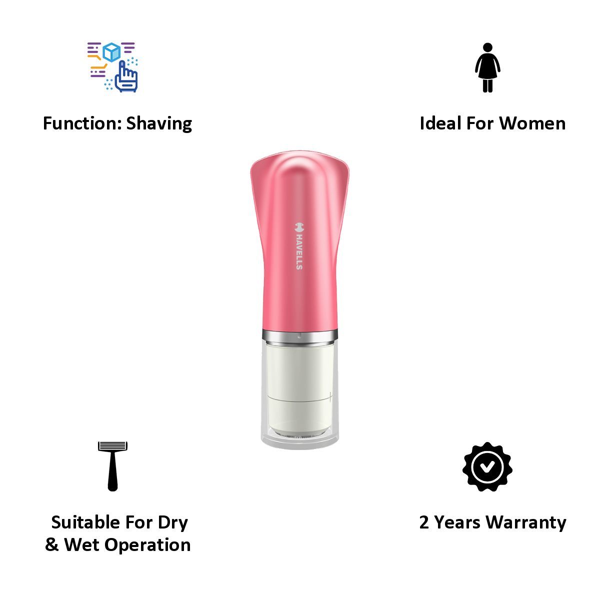 HAVELLS FD5000 Facial Hair Remover For Women (Dual Track Rotary Blades, Pink)_6