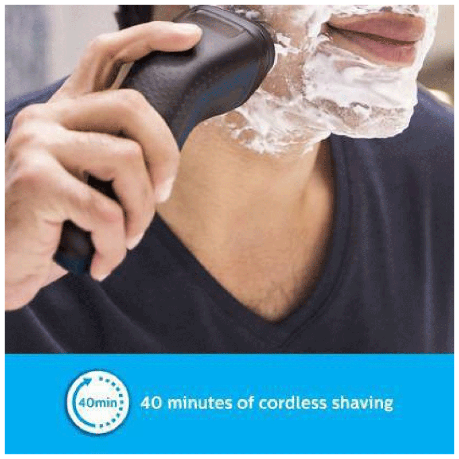 PHILIPS Series 1000 Rechargeable Cordless Shaver for Face for Men (40min Runtime, ComfortCut Blade System, Deep Black)_8