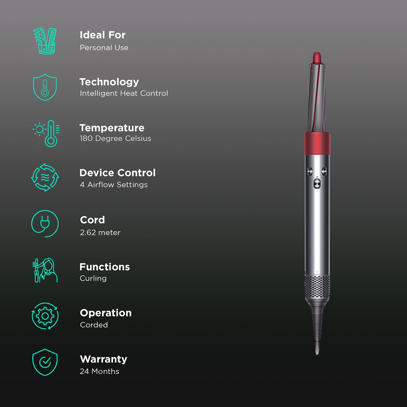 dyson Airwrap Hair Styler with Intelligent Heat Control (Enhanced Coanda Airflow, Red) dyson Airwrap Hair Styler with Intelligent Heat Control (Enhanced Coanda Airflow, Red)_3