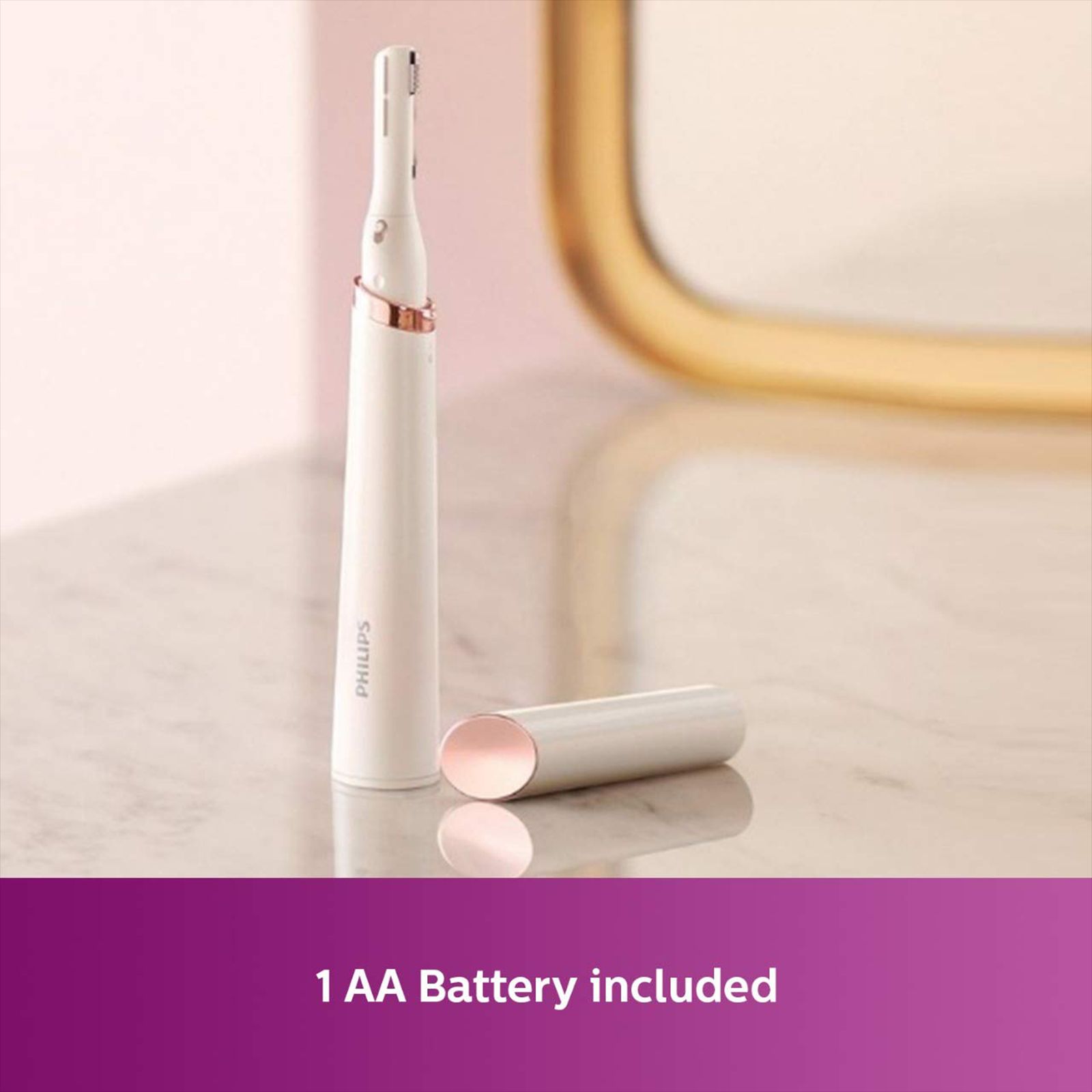 PHILIPS Touch-up Cordless Dry Trimmer for Eyebrow & Facial Hair with 2 Length Settings for Women (60mins Runtime, Precise Face Attachment, Ceramic Pearl White)_11