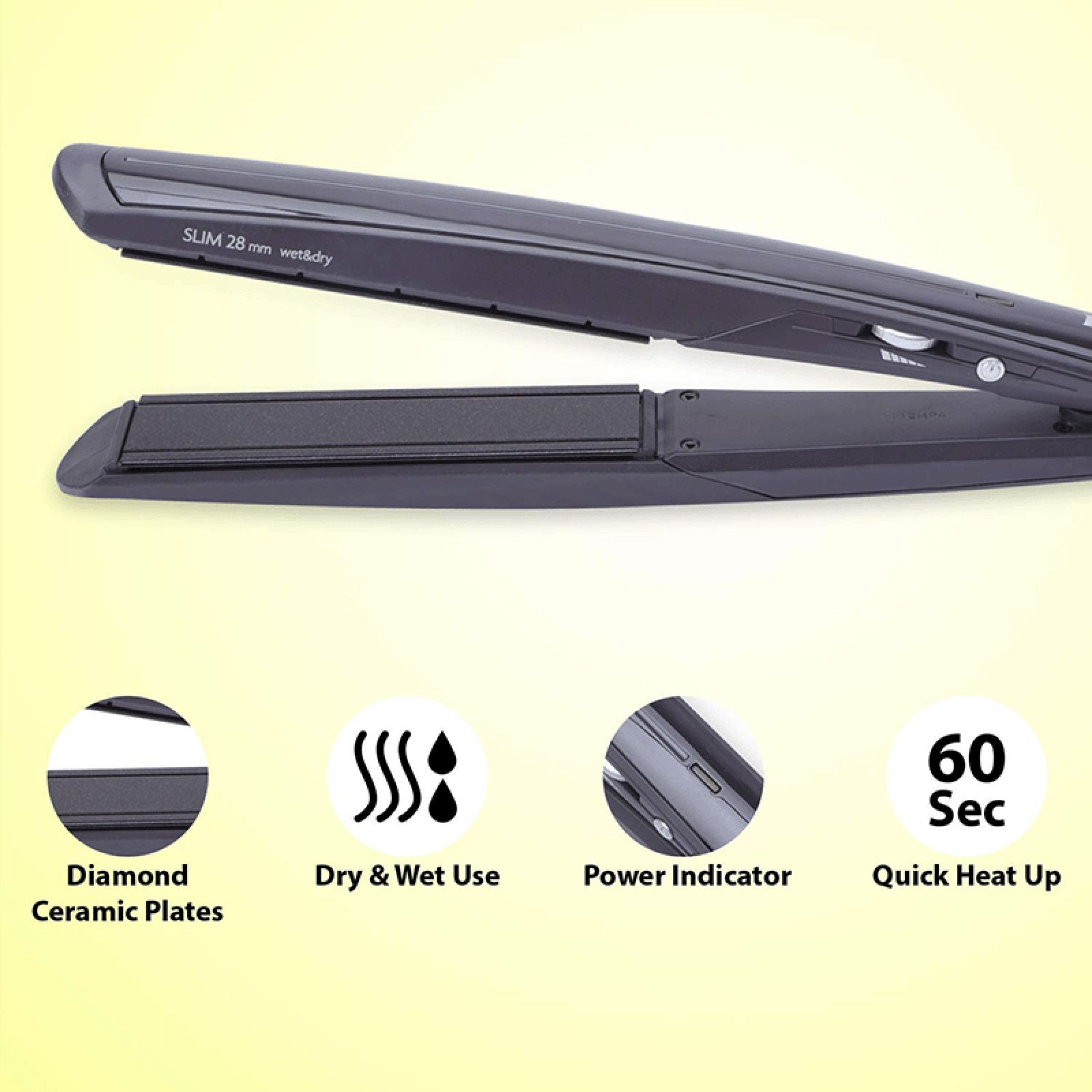 BaByliss Hair Straightener with Advanced Heating Technology (Diamond Ceramic Plate, Black)_7